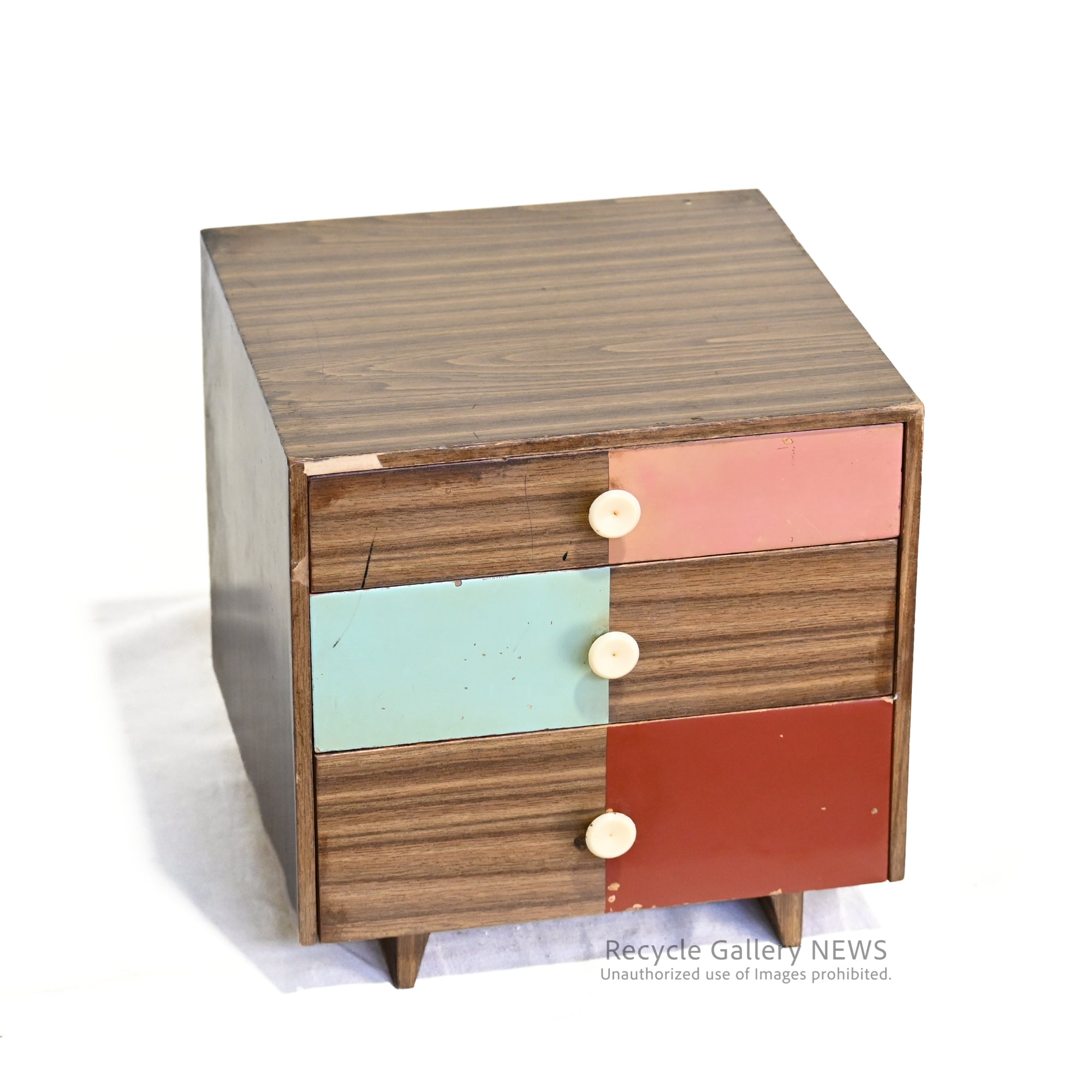 Showa Retro 3-Tier Drawer Storage Box Japanese Vintage / 昭和レトロ 3段 引き出し 小物入れ 日本ヴィンテージ