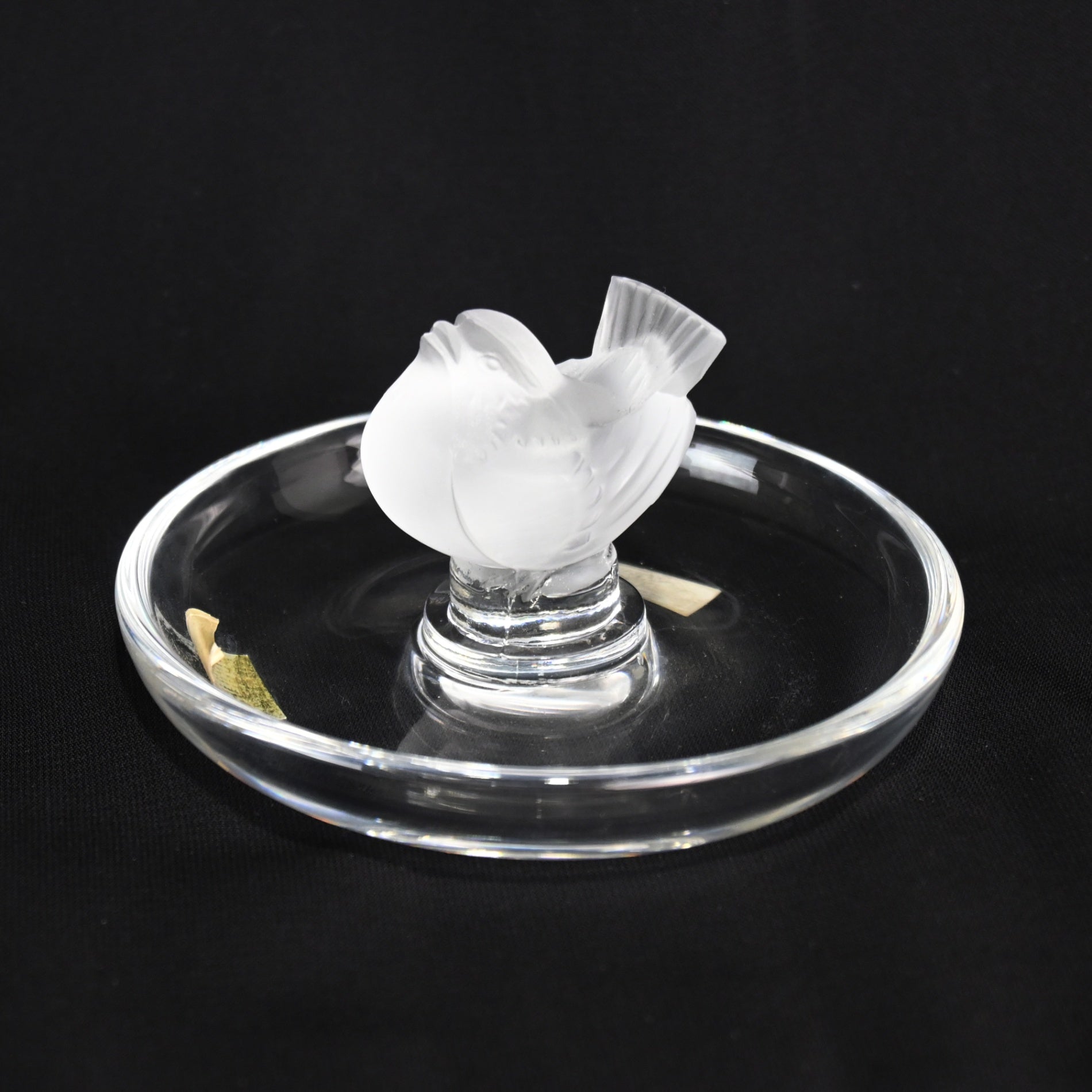 Lalique Accessory Tray Glass Sparrow Bird France / ラリック アクセサリートレイ ガラス 雀 スズメ 小鳥 フランス
