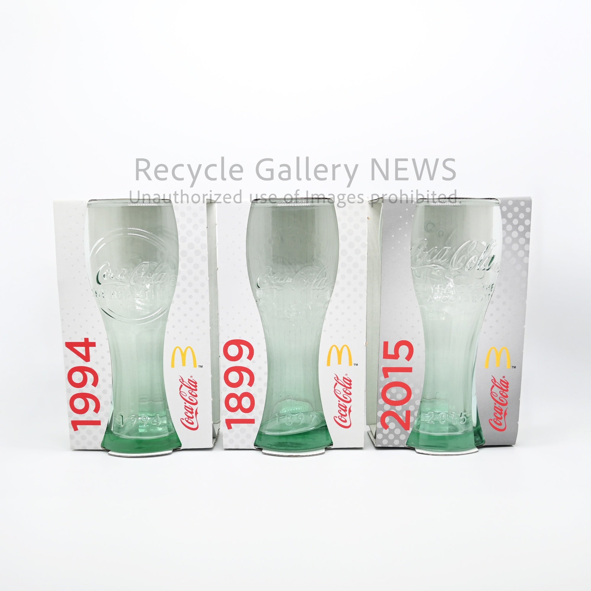 McDonald's 100th Anniversary Coca-Cola Glass Collection 2015 American Retro / マクドナルド100周年記念 コカ・コーラ グラスコレクション 2015 アメリカンレトロ