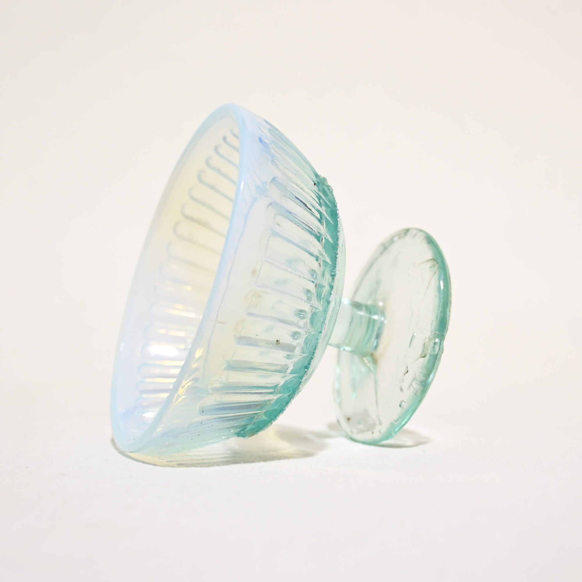 Vintage Press Glass Japanese Glass Ice Cup Ramune soda blue Color Retro / ヴィンテージ プレスガラス 和ガラス 氷コップ ラムネ色 レトロ