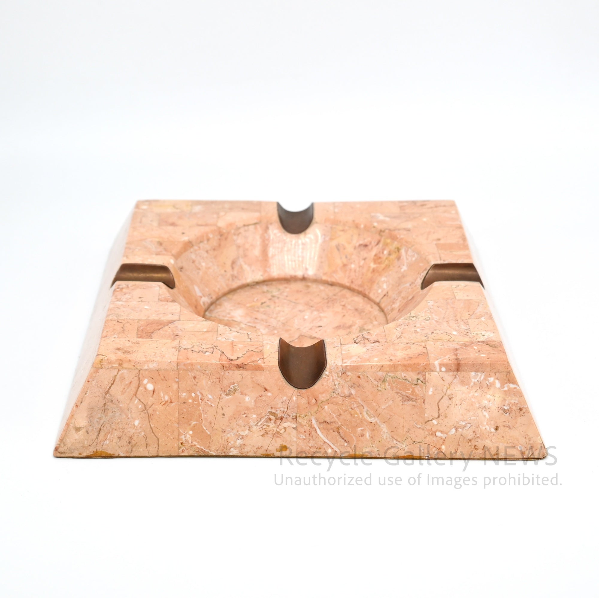 Pink Marble Look Stone Texture Ash Tray Square Mid-Century Modern / 大理石調 アッシュトレイ 灰皿 スクエアフォルム モダンインテリア ミッドセンチュリー ピンク マーブル