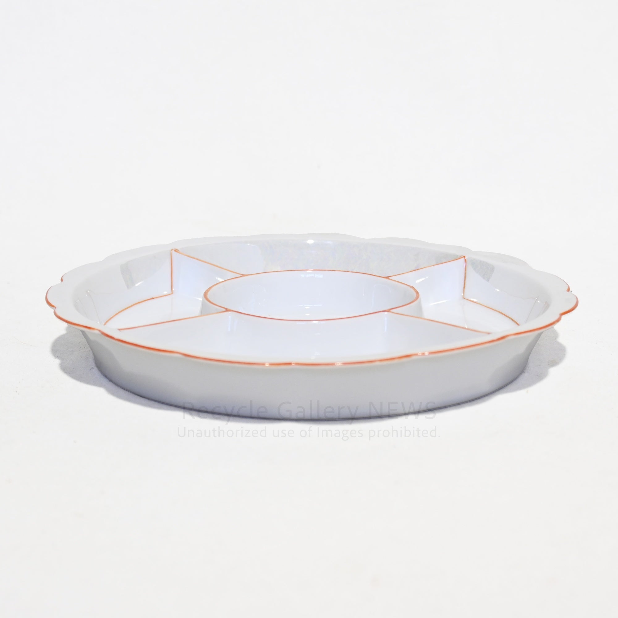 Old Noritake Hors d'oeuvre Serving plate Taisho era 1912s Japan-Domestic-market Yajirobe backstamp / オールドノリタケ オードブル サービングプレート 大正時代 1912年頃 国内向けヤジロベー バックスタンプ