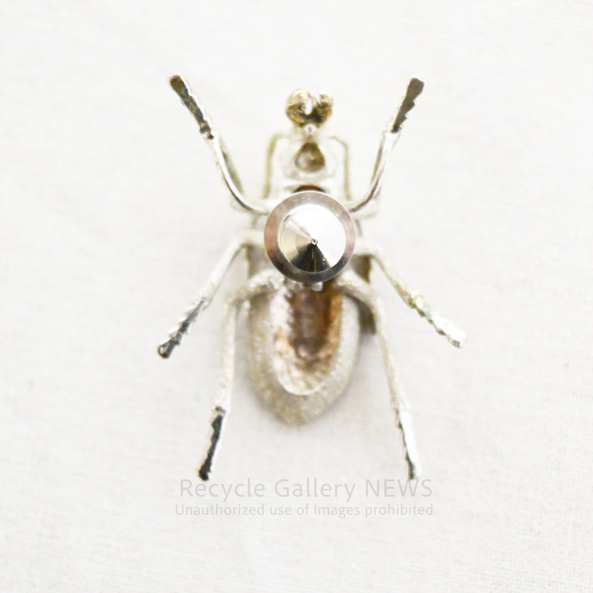 Ground beetle Brooch SILVER engraved Vintage / オサムシ 昆虫