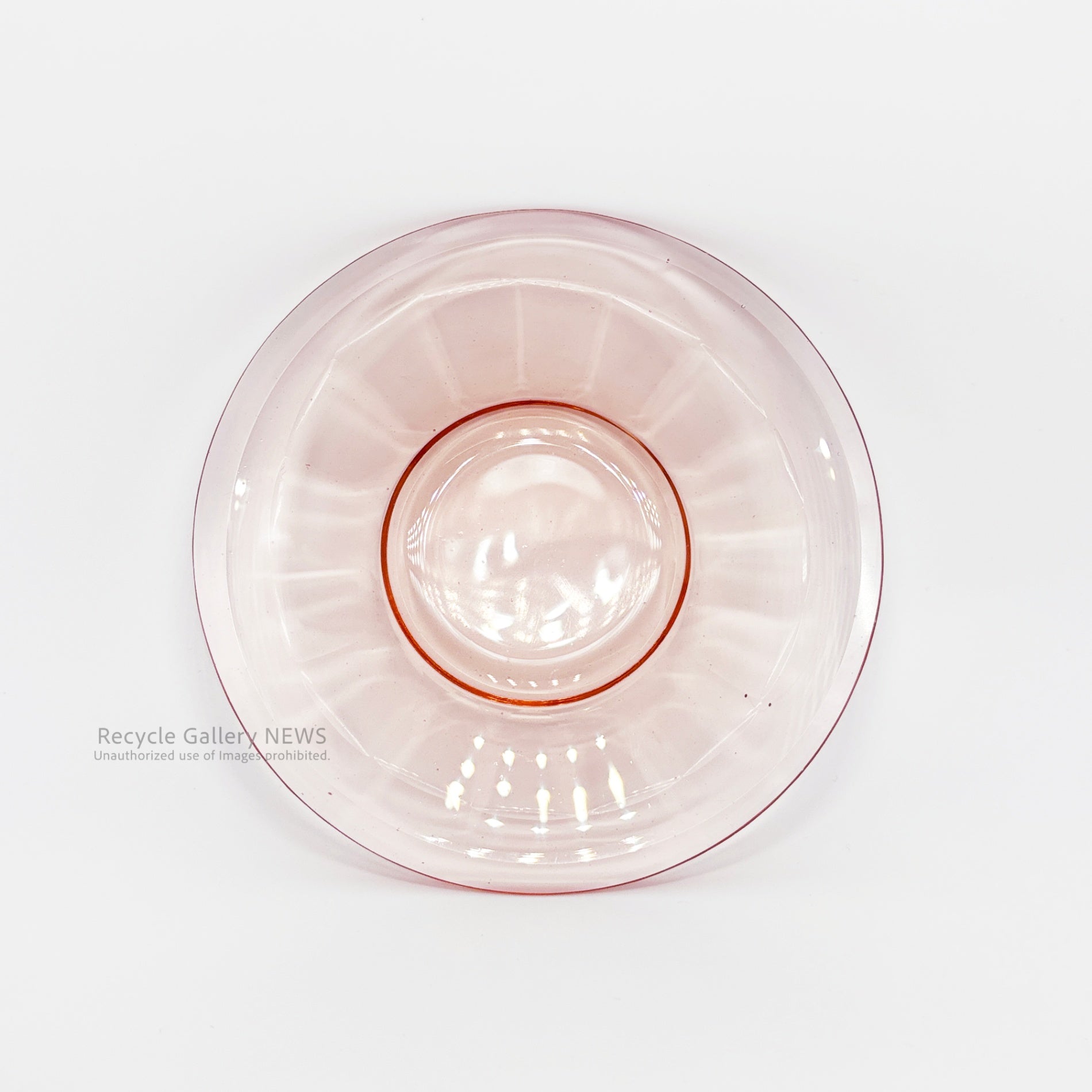 Vintage Pink Glass Cup & Saucer Set (Pair) Pressed Glass HIGH CLASS TKM TOKYO Japan / 昭和レトロ ピンクガラス C&S ペアセット 当時物 プレスガラス
