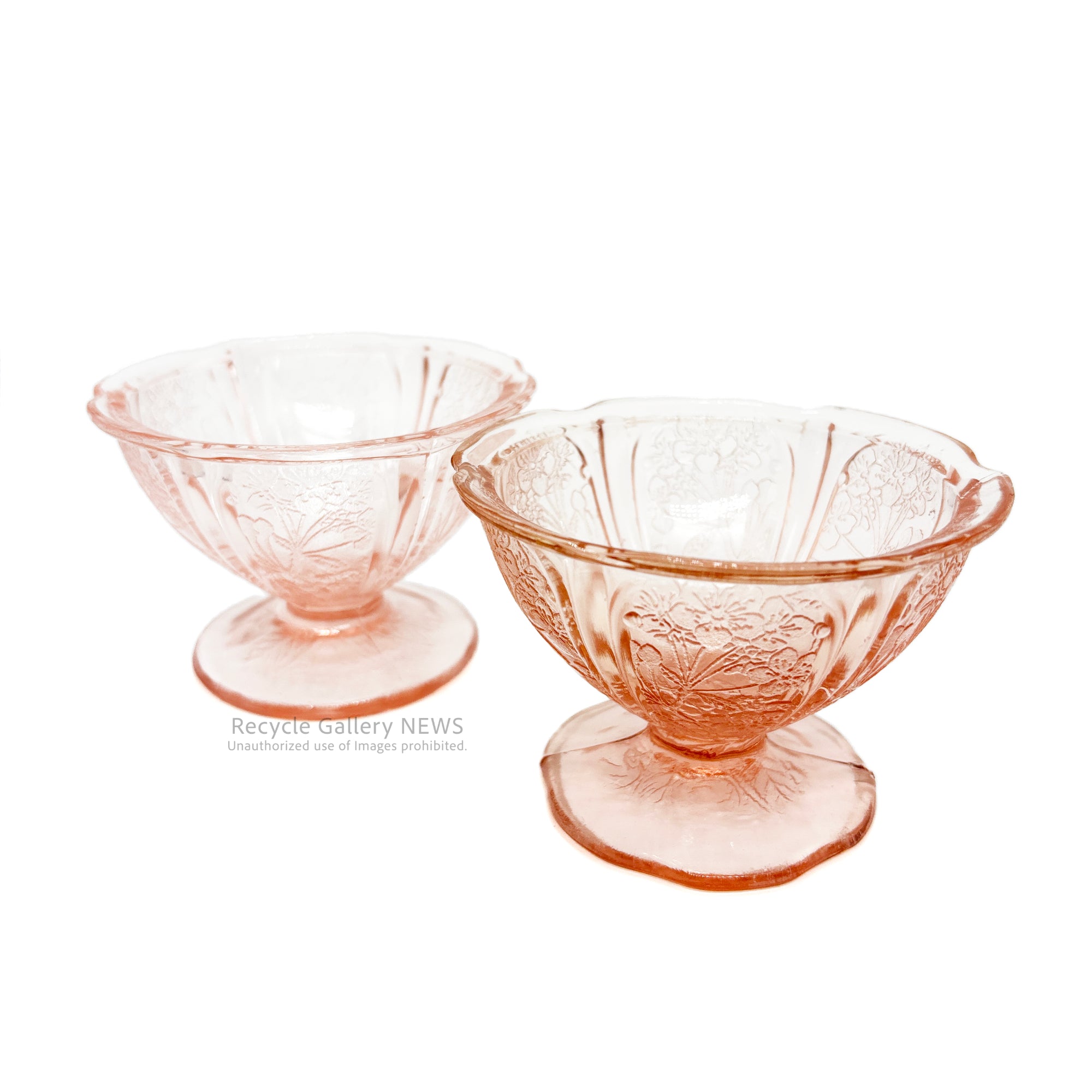 Jeannette Glass Co. Cherry Blossom Sherbet glass U.S.A Vintage / ジャネットグラス シャーベットカップ ヴィンテージ 1930年代 ヴィンテージ