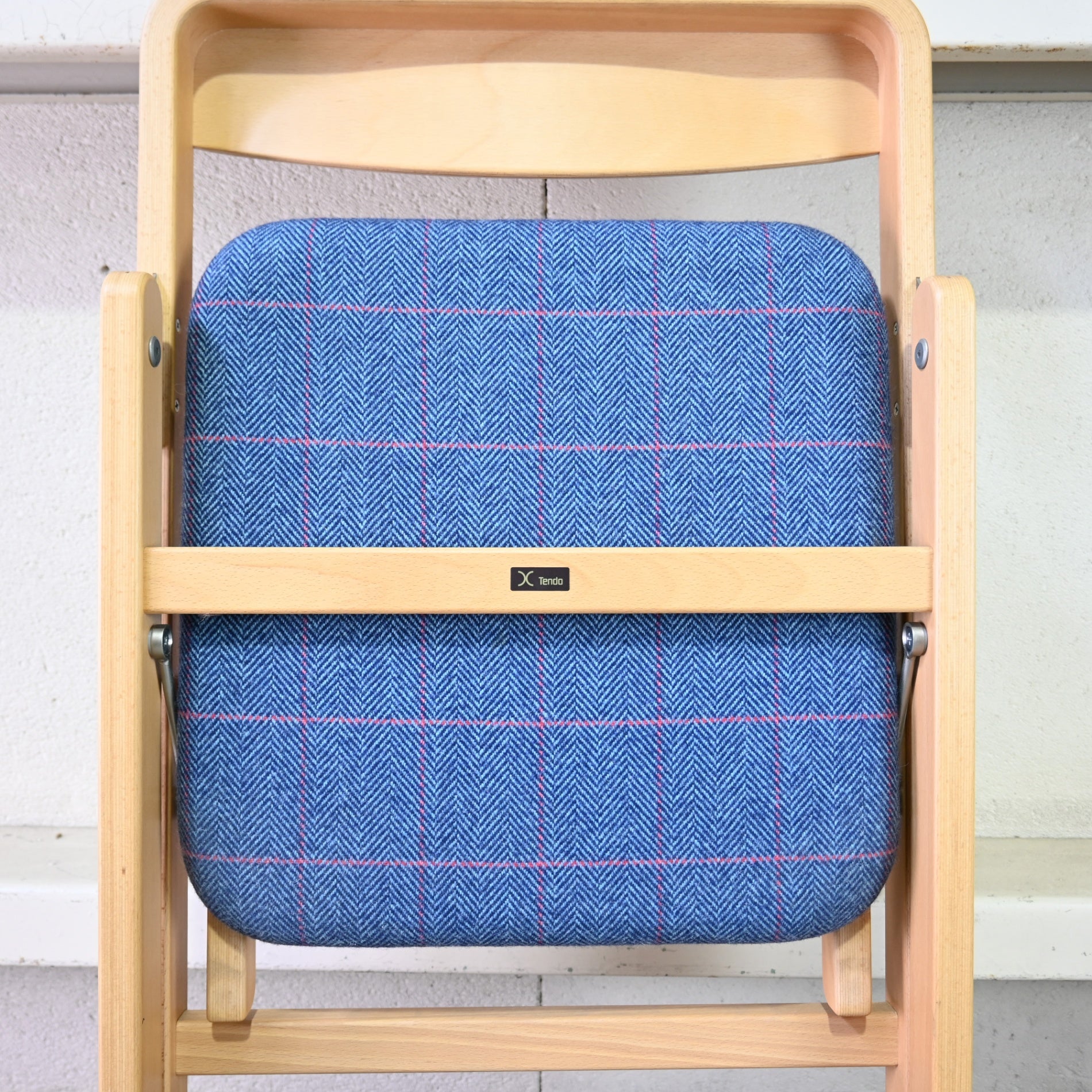 Tendo Folding chair T-3229WB-NT Japan Molded plywood / 天童木工 フォールディングチェア 折りたたみ椅子 廃盤シート張地布 日本 成形合板 木材