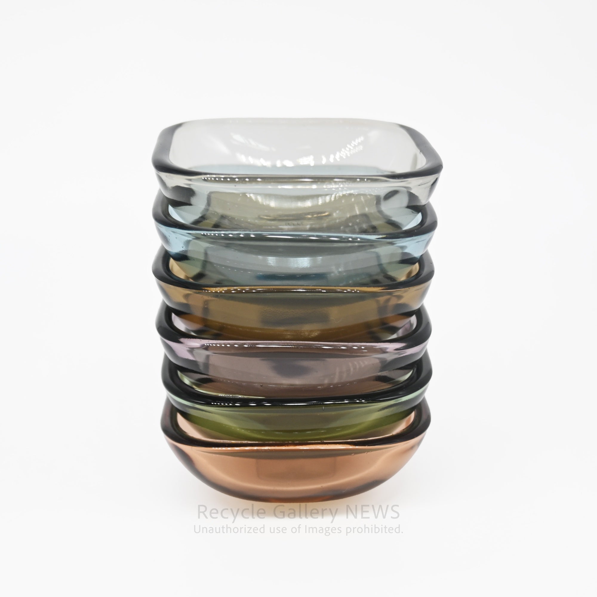 Rare Hoya Glass "Starting Unit series" Set of 6 Plates Japanese Tableware Showa Retro / 保谷硝子 スターティングユニット６点セット  日本 食器 昭和レトロ 希少