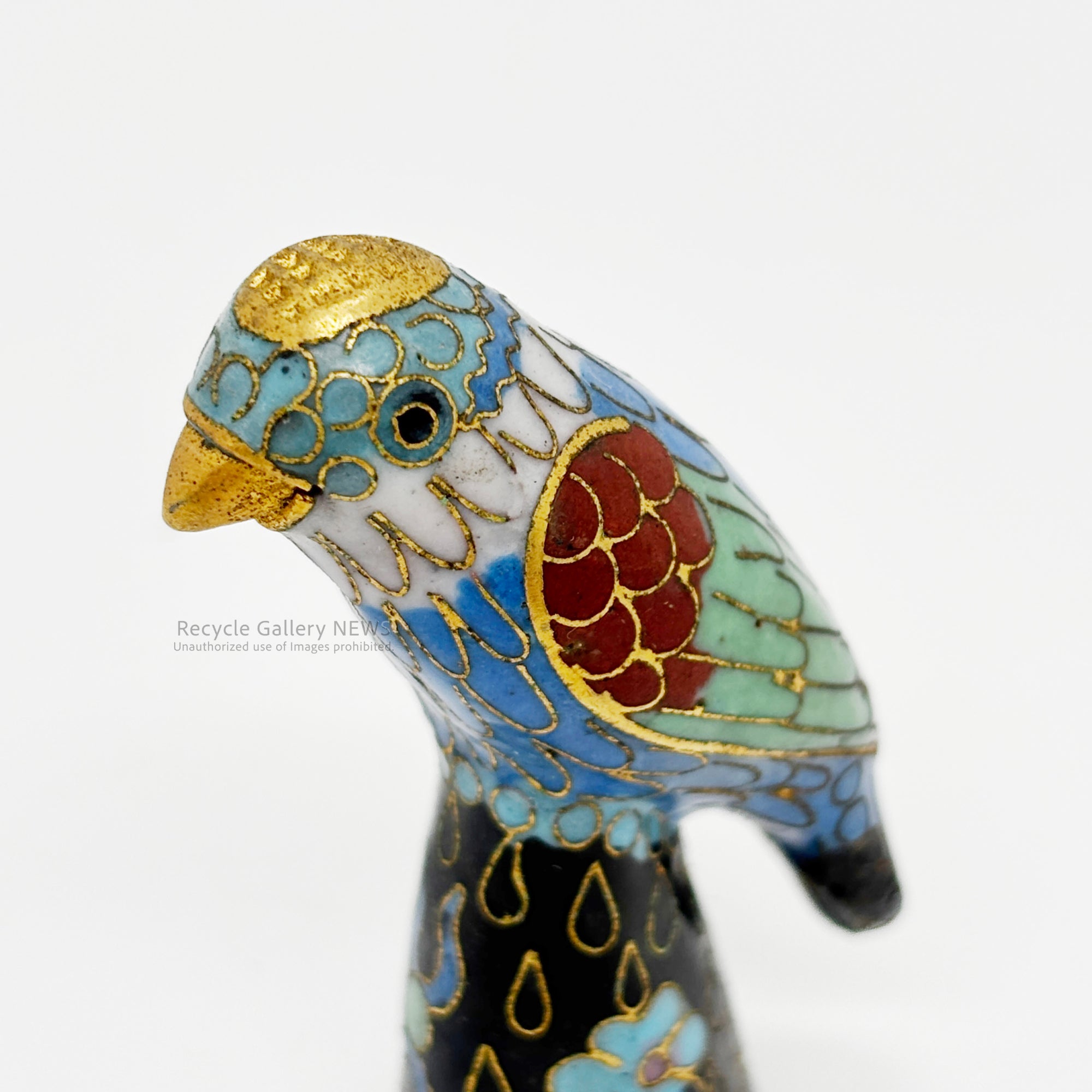 Cloisonné bird thimble Keitai Blue / 鳥 指ぬき 七宝 景泰藍 80年代ヴィンテージ
