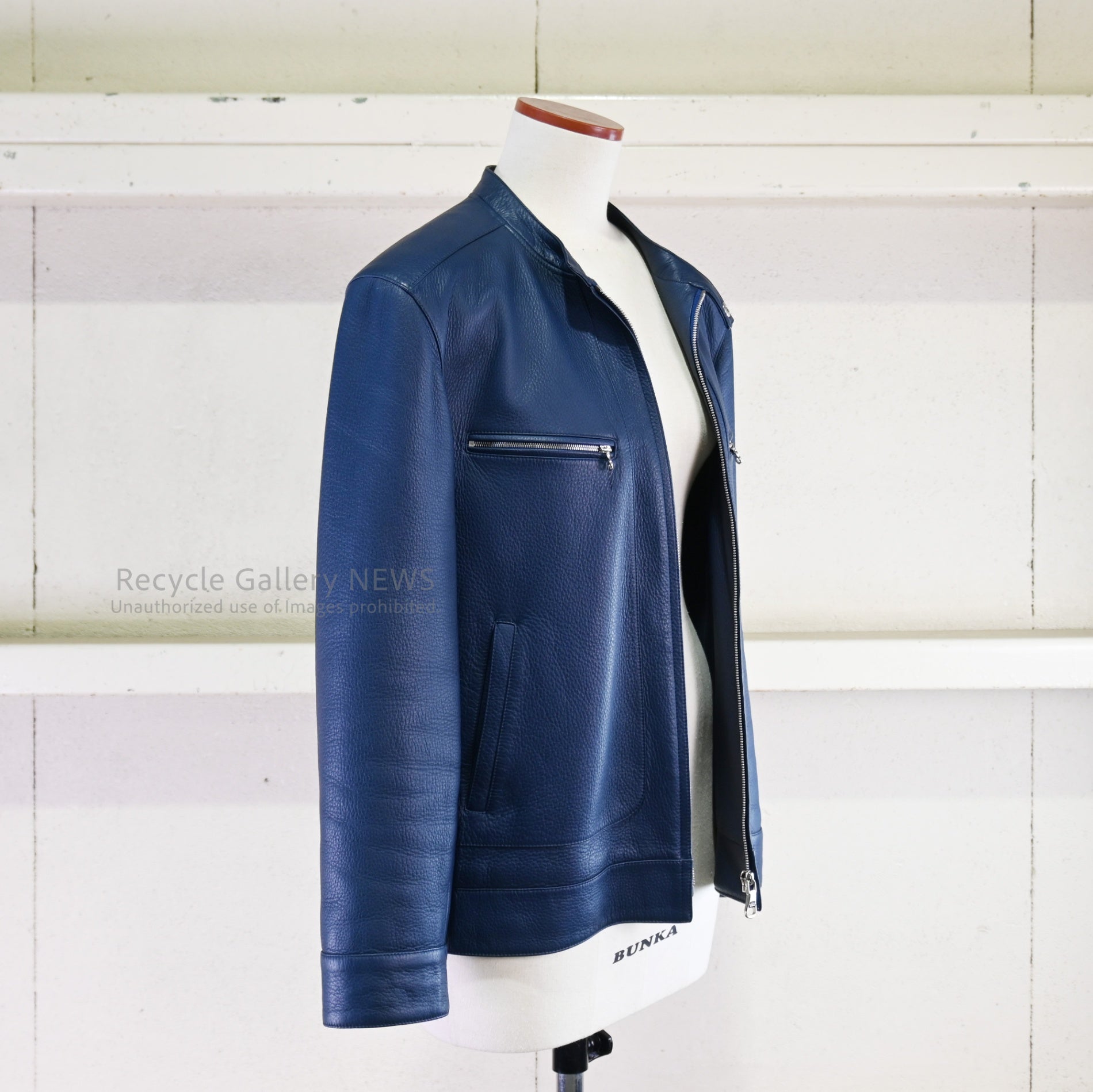 LOEWE Men's Deerskin Leather Jacket 2012 Prussian Blue Stuart Vevers / ロエベ メンズ 鹿革 レザー ジャケット 2012 プルシアンブルー 青 紺色 スチュアート•ヴィヴァース