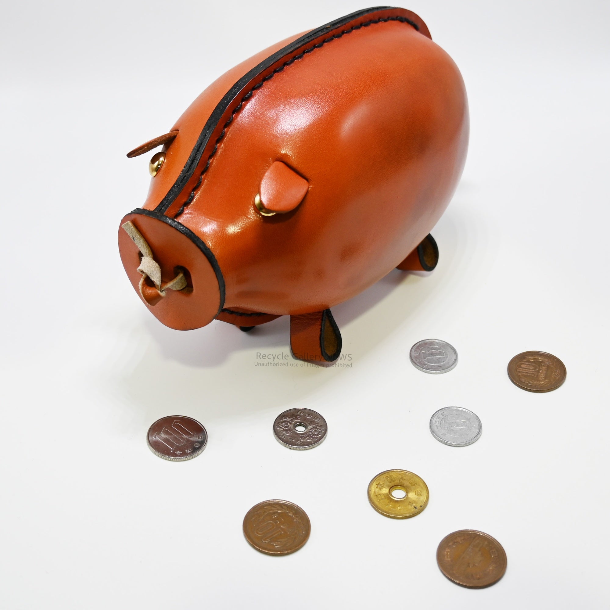Konoike Seisakusho Leather Piggy Bank Retro Japanese Vintage / 鴻池製作所 革製 ぶた 貯金箱 レトロ日本 ヴィンテージ