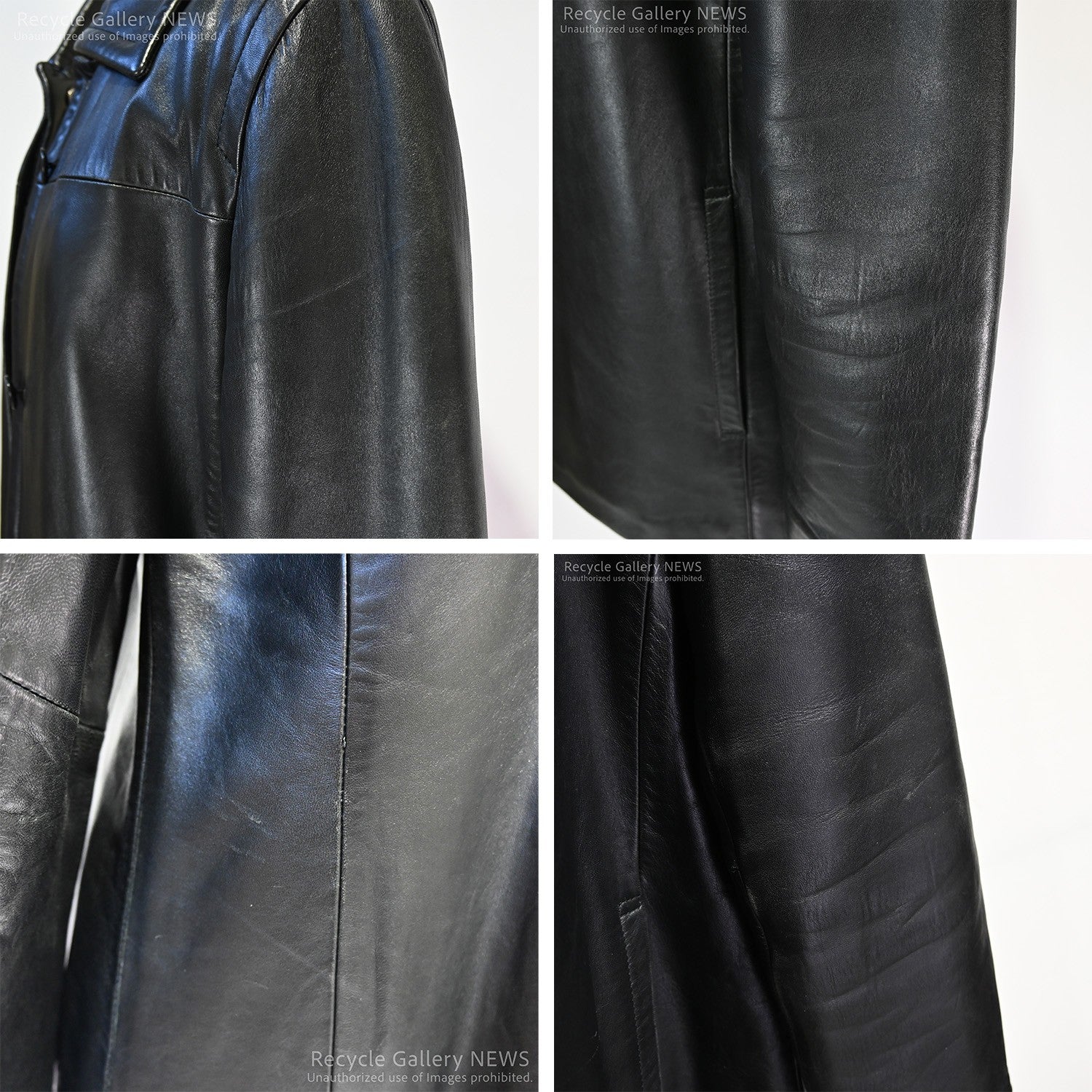 COACH Black Leather Car Coat Lambskin / コーチ ラムレザー カーコート 黒