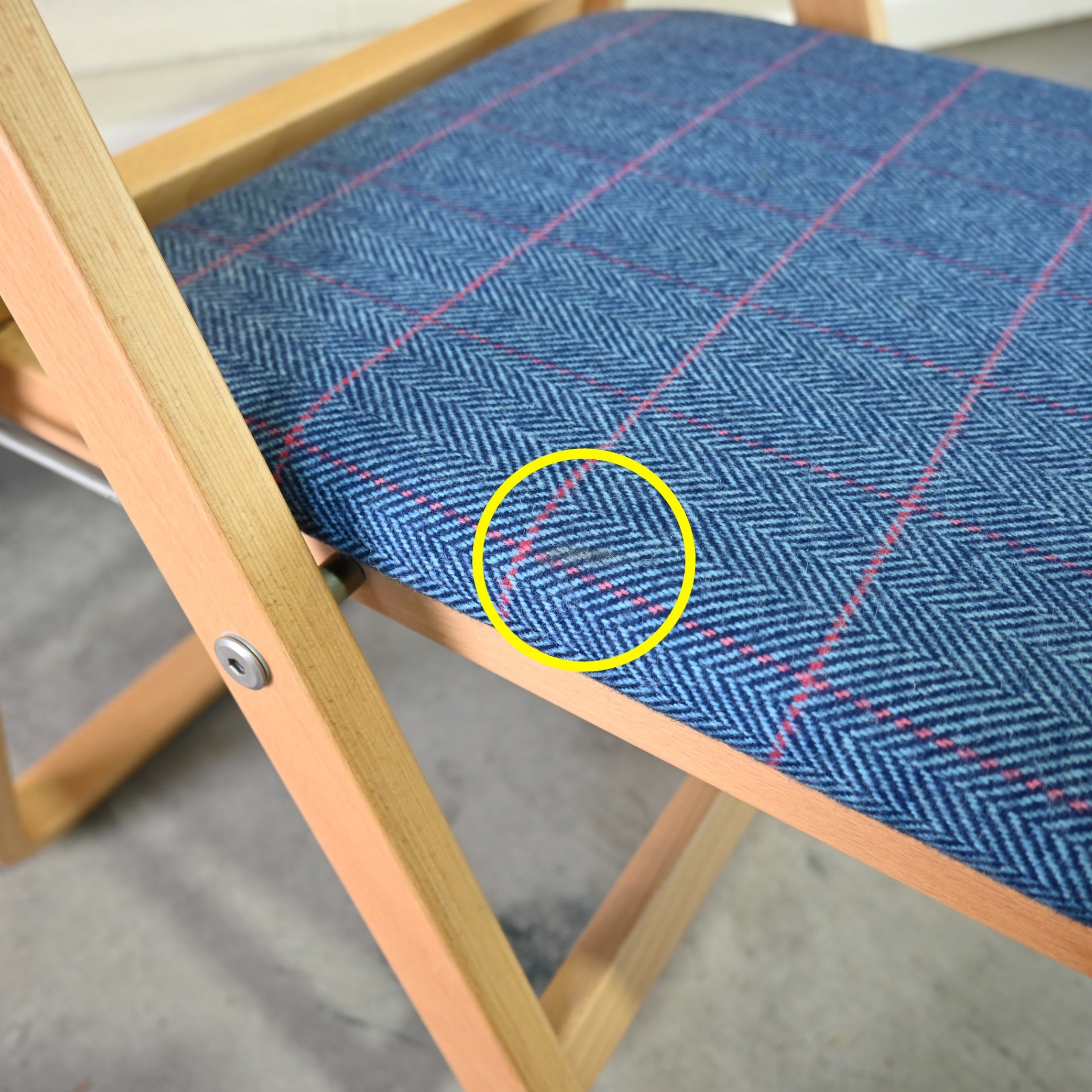 Tendo Folding chair T-3229WB-NT Japan Molded plywood / 天童木工 フォールディングチェア 折りたたみ椅子 廃盤シート張地布 日本 成形合板 木材