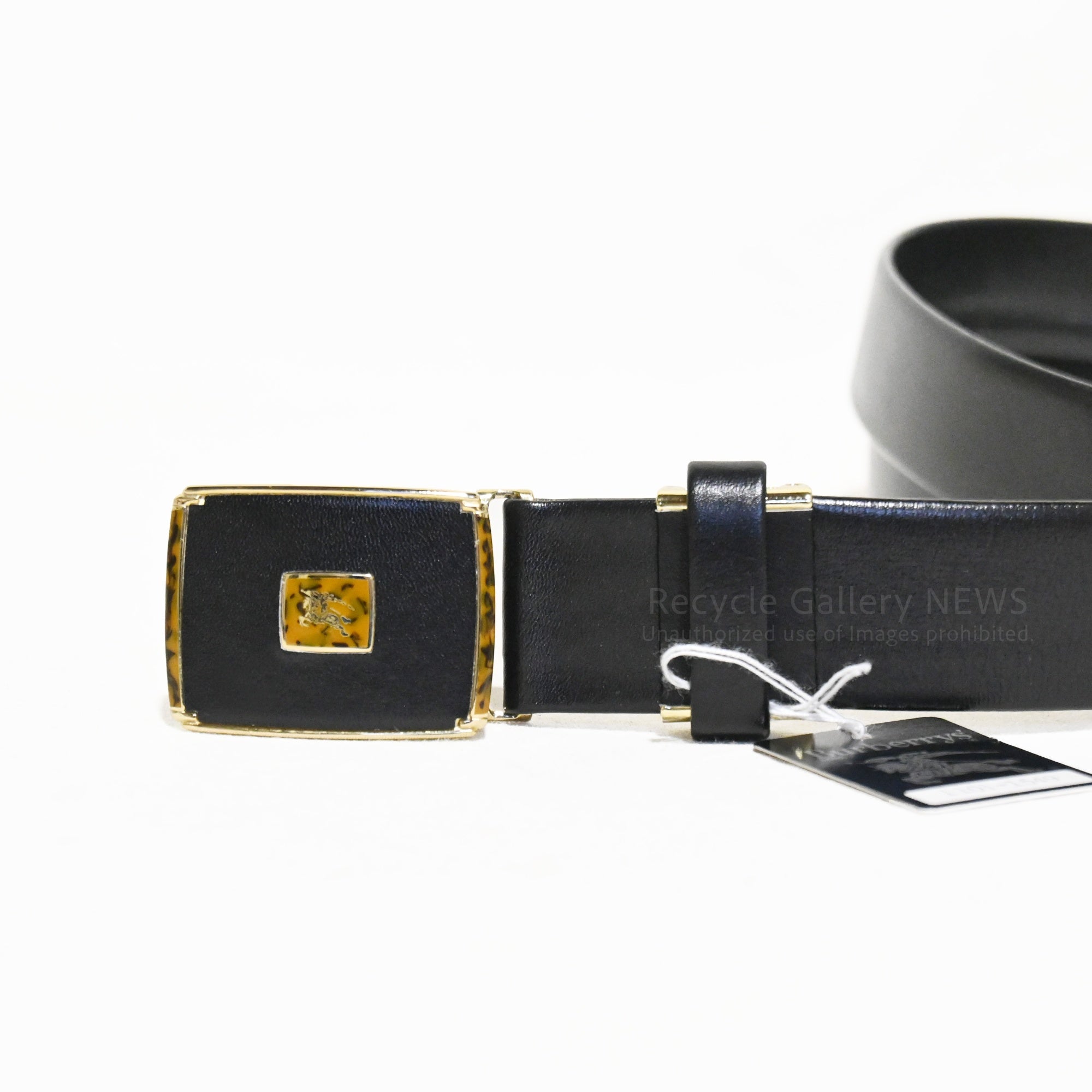 Burberry Horse logo Square buckle leather belt Pre-1999 Unisex Unused vintage 'Burberrys' / バーバリー ホースロゴ スクエアバックル レザーベルト 未使用品 1999年以前 ヴィンテージ バーバリー ユニセックス