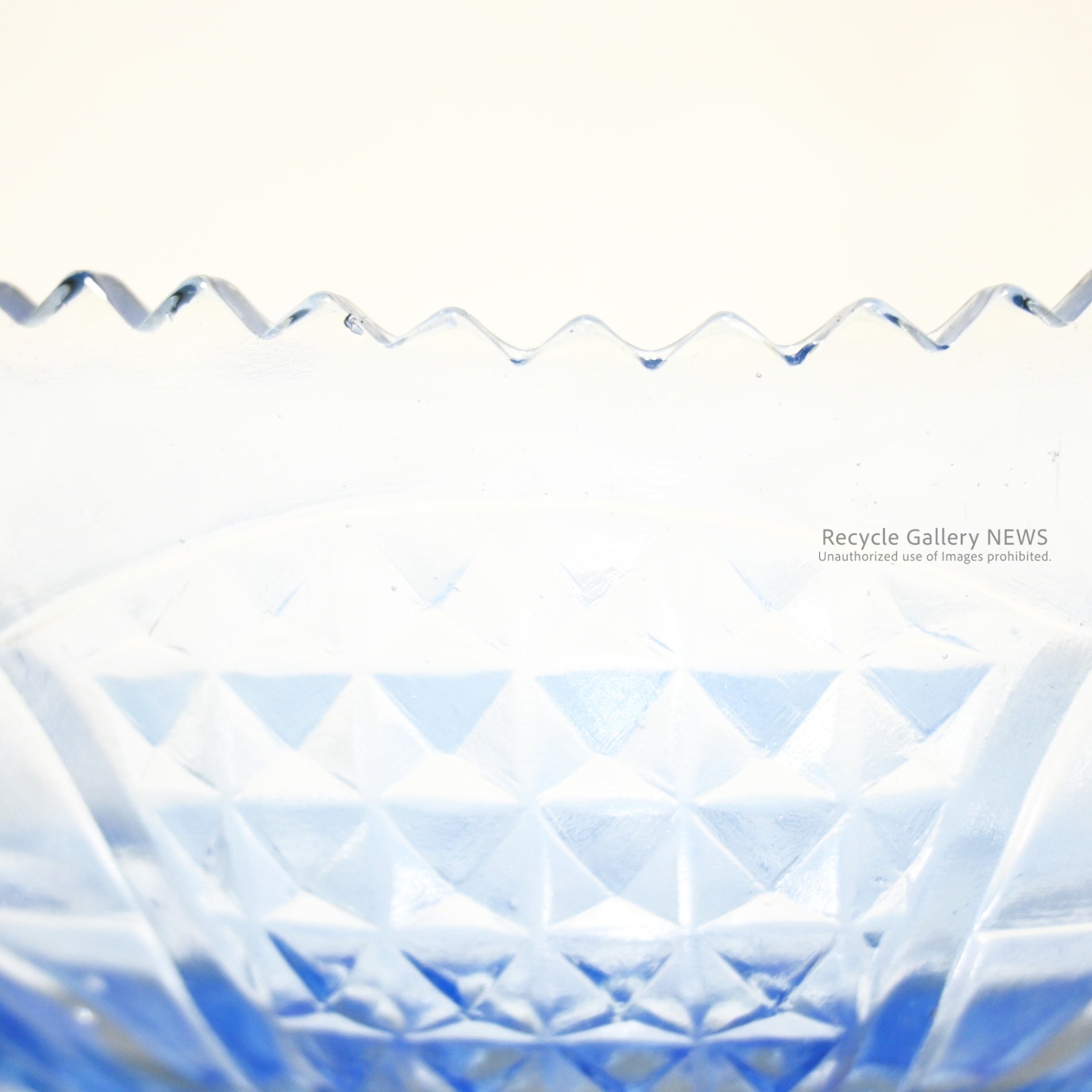 Pressed glass cut bowl Blue Japanese Taisho-Showa Retro Vintage / プレスガラス カットボウル ブルー 大正 昭和 レトロ ヴィンテージ