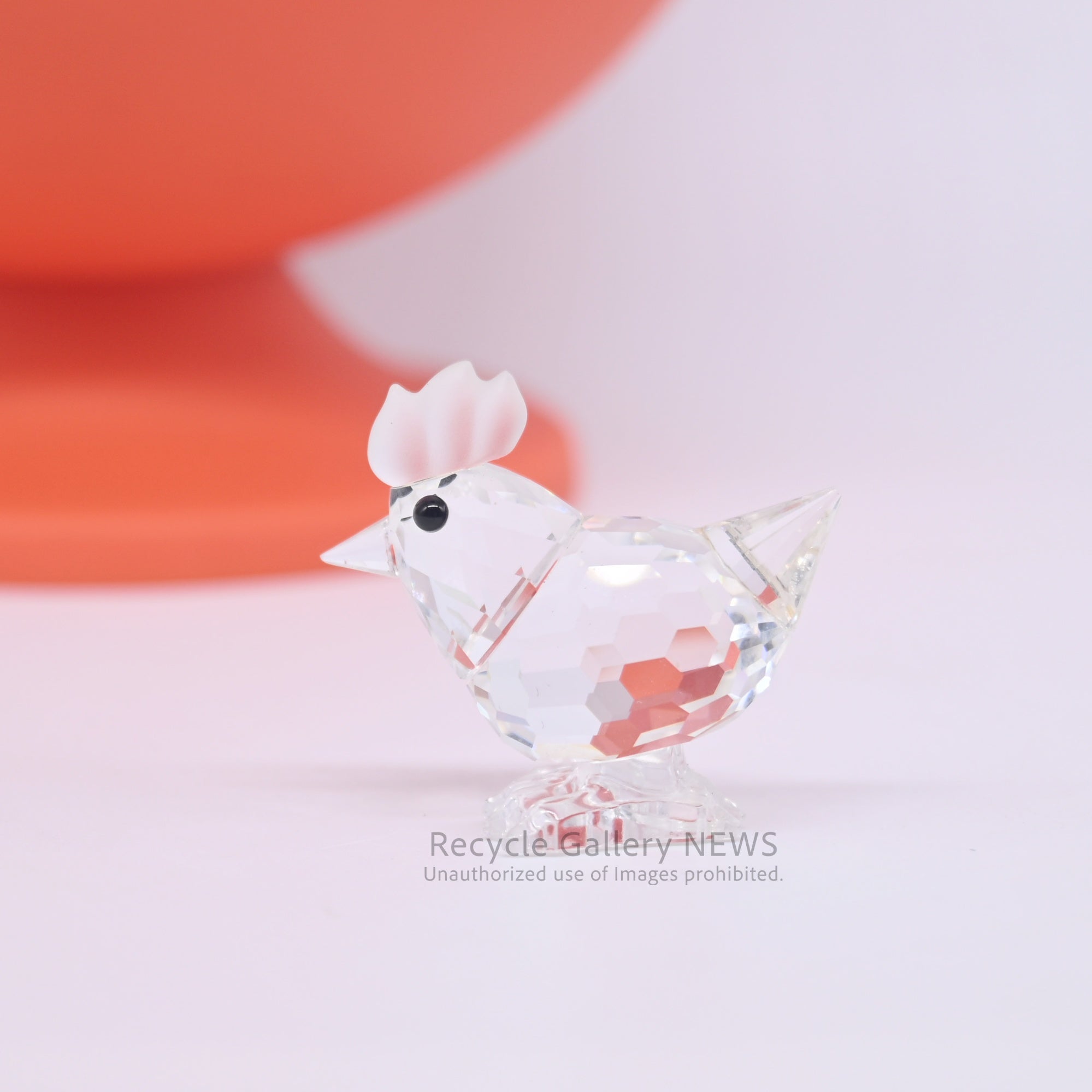 Vintage Swarovski Crystal Chicken Figurine Old Logo Austrian Animal Motif / スワロフスキー クリスタルチキン  ニワトリ 旧刻印 オーストリア クリスタルガラス 動物モチーフ
