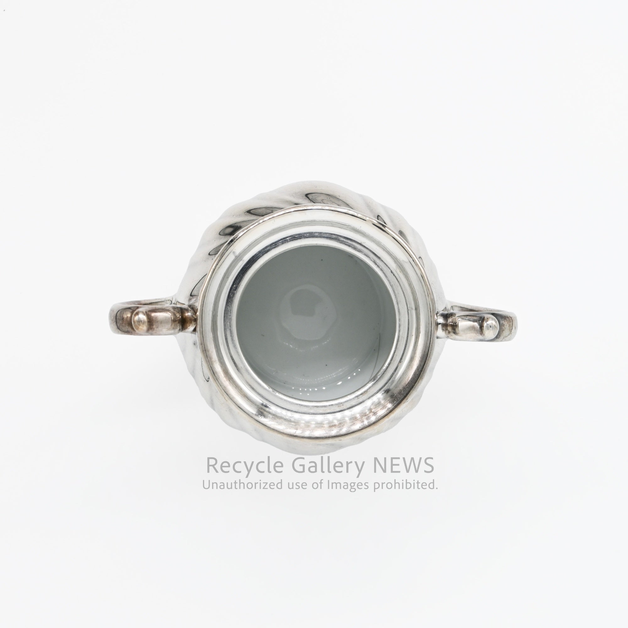 SILVER COATED PORCELAIN TEA POT  Antique German Silver Plated 3-Piece wmf / シルバープレートドイツアンティーク 三点セット ドイツ WMF社  銀メッキ