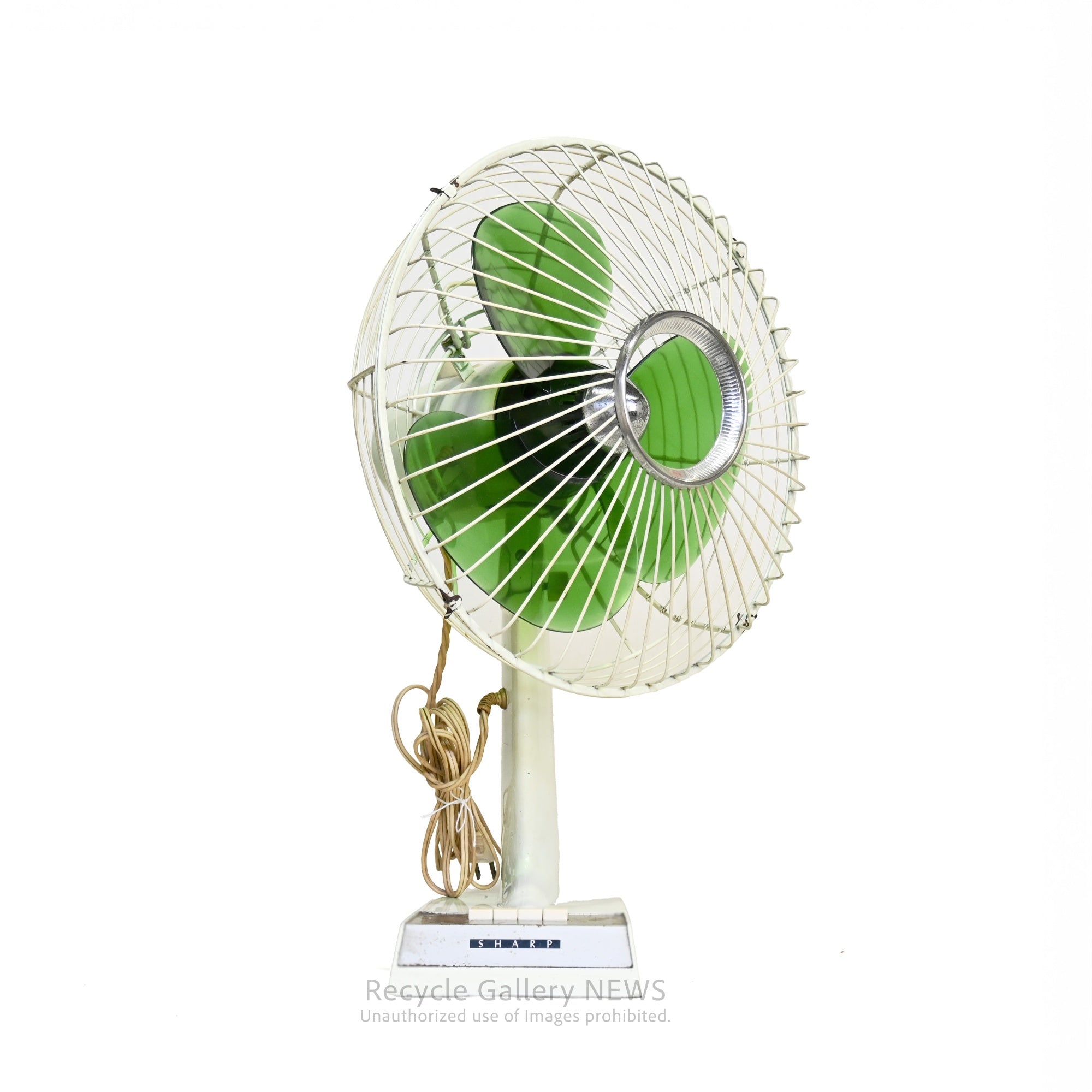 Junk objet SHARP 1960s Retro Fan Green Showa Era Japan / シャープ 1960年代 昭和レトロ扇風機 緑 日本 ※ジャンク品 インテリアオブジェ