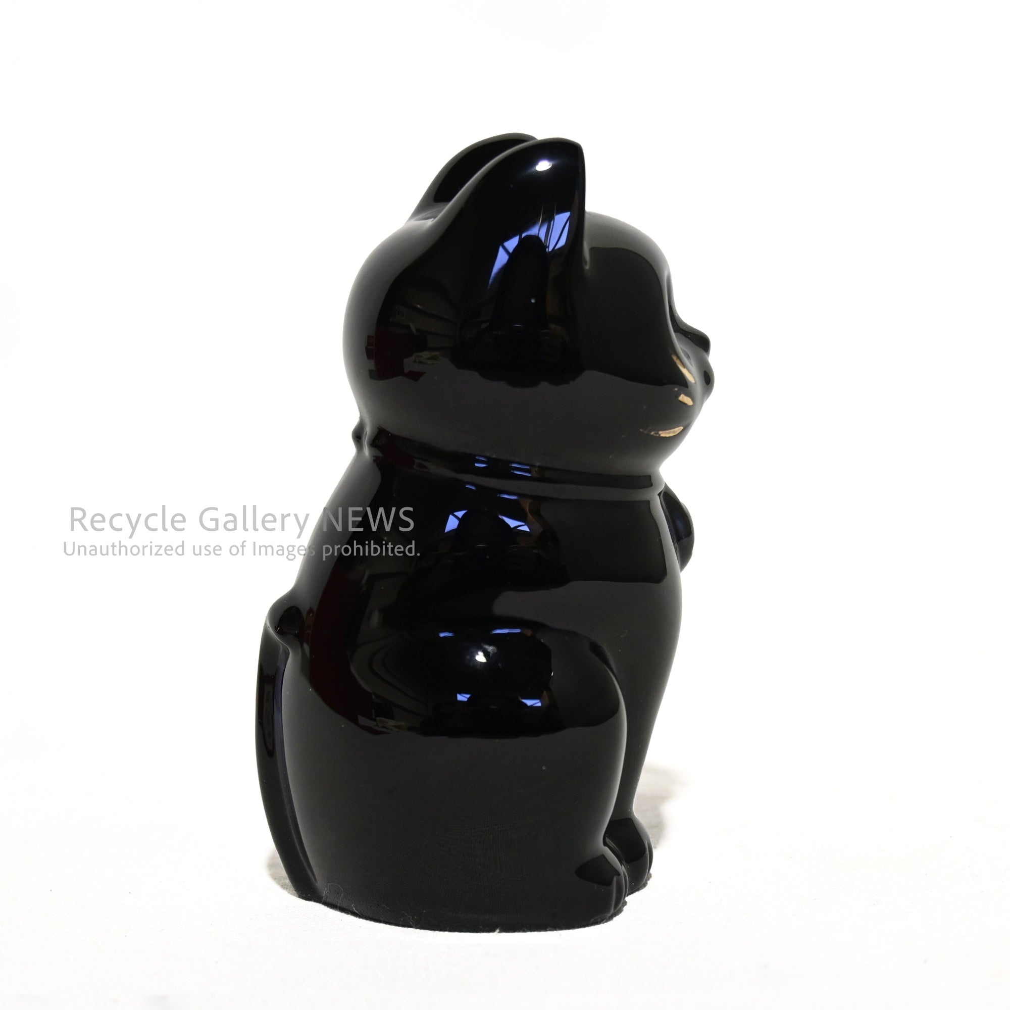 Baccarat Maneki-Neko Lucky Cat Fortune Cat Midnight blue（Blue-black) Crystal Glass / バカラ まねき猫 ミッドナイト ブルーブラック クリスタルガラス