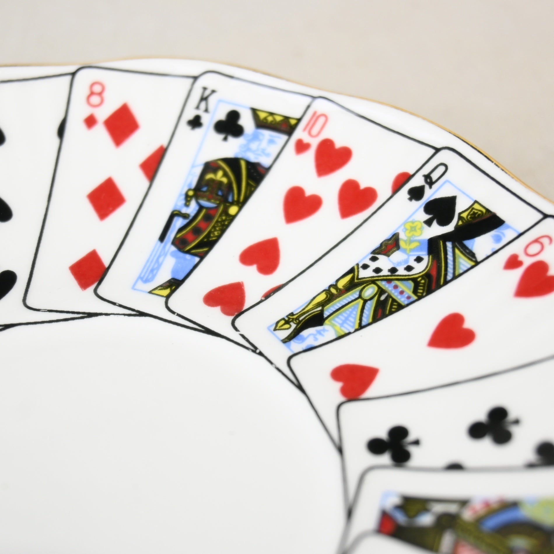 Elizabethann Cut for Coffee Demitasse trio set Playing cards Design UK Vintage / エリザベスアン トランプ柄 デミタスカップ トリオセット 英国ヴィンテージ