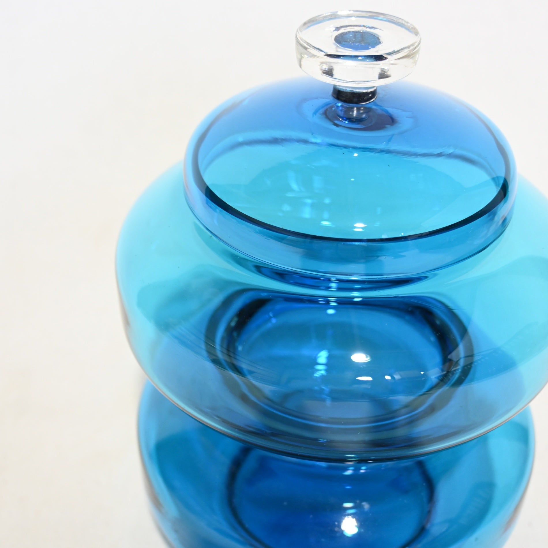 Stacking Glass Bowl with Lid Vintage Accessory case / 2段スタッキング ふた付きガラスボウル ヴィンテージ ケース 小物入れ