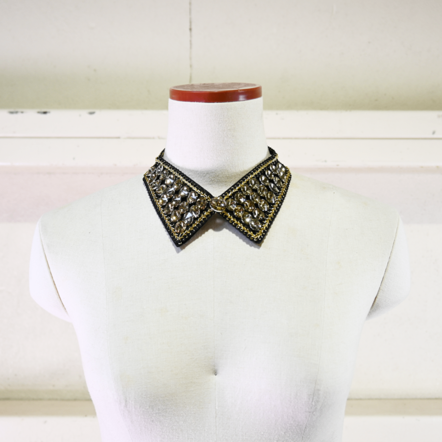 Collar Necklace Bejeweled Black / つけ襟ネックレス ノーブランド ビジュー 黒