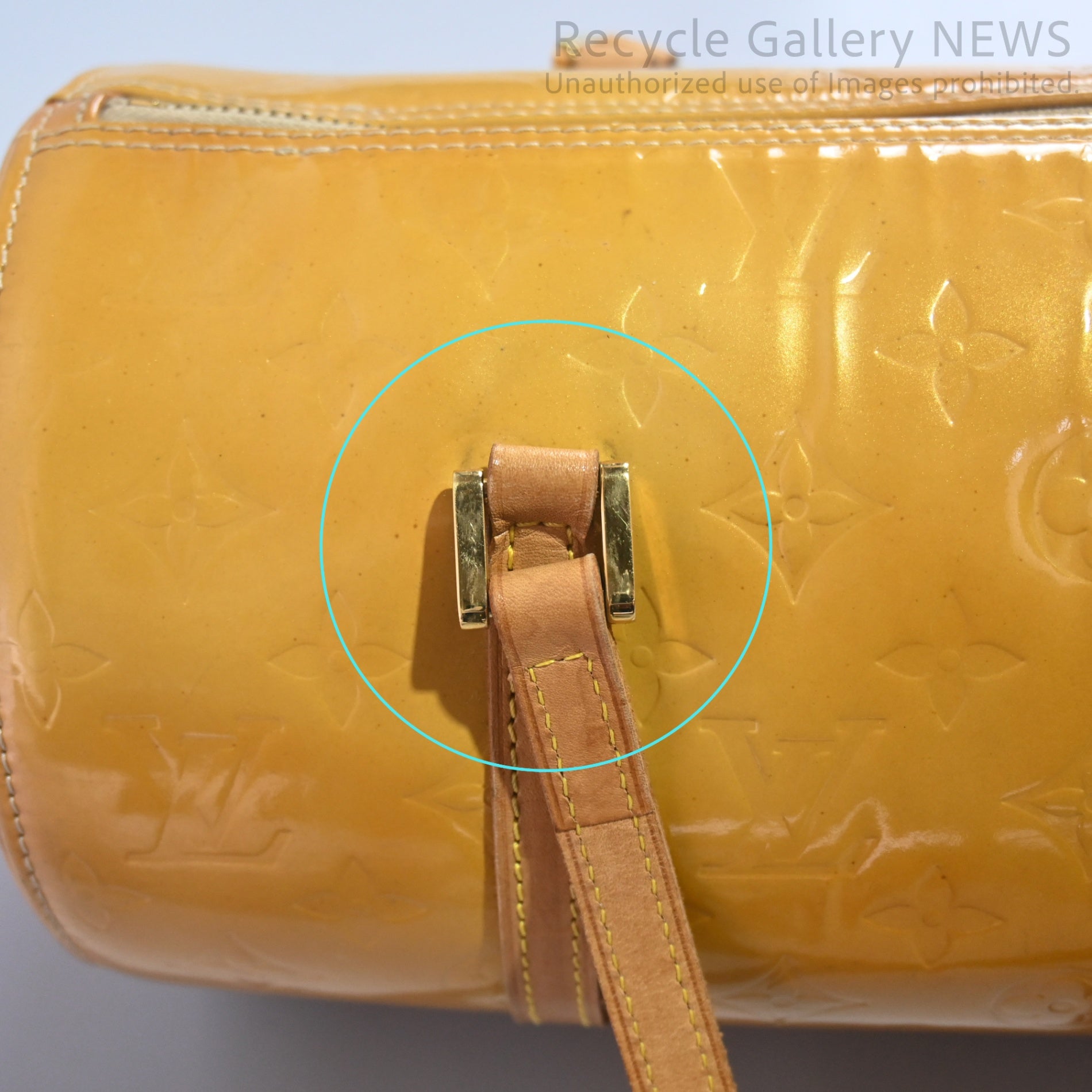Louis Vuitton Vernis Bedford Barrel Hand Bag Patent Leather Yellow Monogram / ルイヴィトン ヴェルニ ベッドフォード イエロー エナメル バレル ハンドバッグ モノグラム