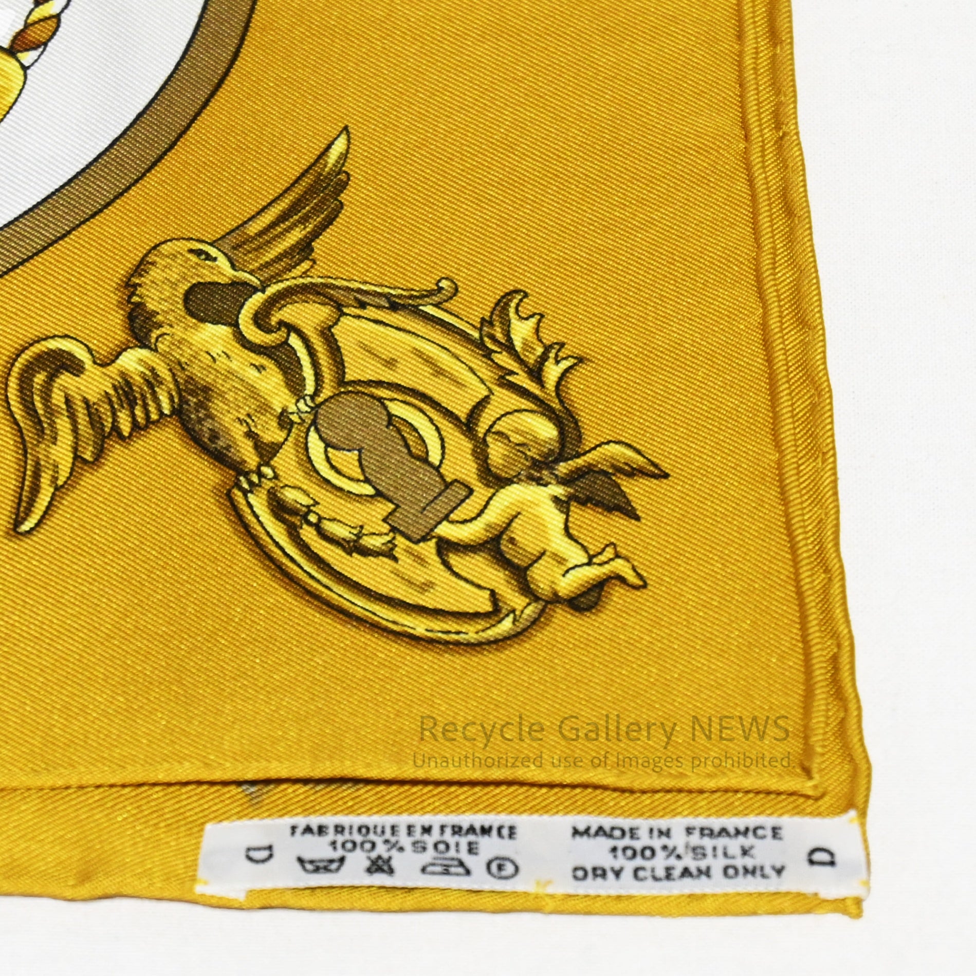 HERMES carré 90 Les Clés Yellow Gold Unused Vintage France / エルメス カレ90 レ・クレ  鍵たち イエロー ゴールド 未使用・新古品 ヴィンテージ フランス