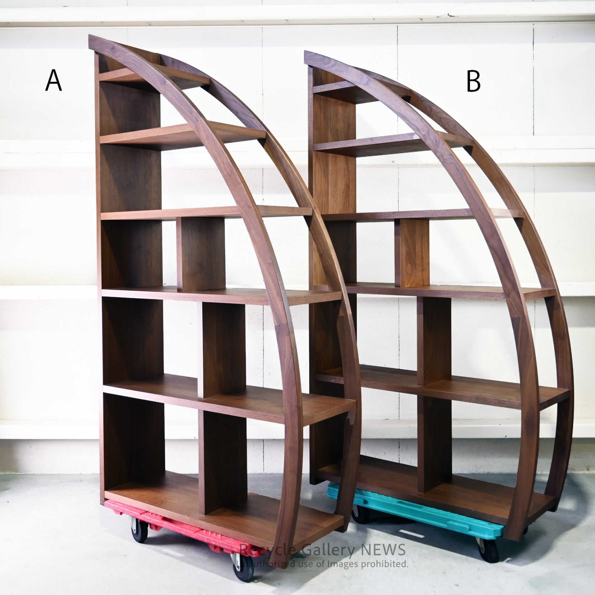 Maruyoshi Mingei Furniture DEEP Series Moon Shelf in Walnut Japanese Craftsmanship Moon Viewing  / マルヨシ民芸家具 ディープシリーズ ムーンシェルフ ウォールナット 職人技 お月見 和家具