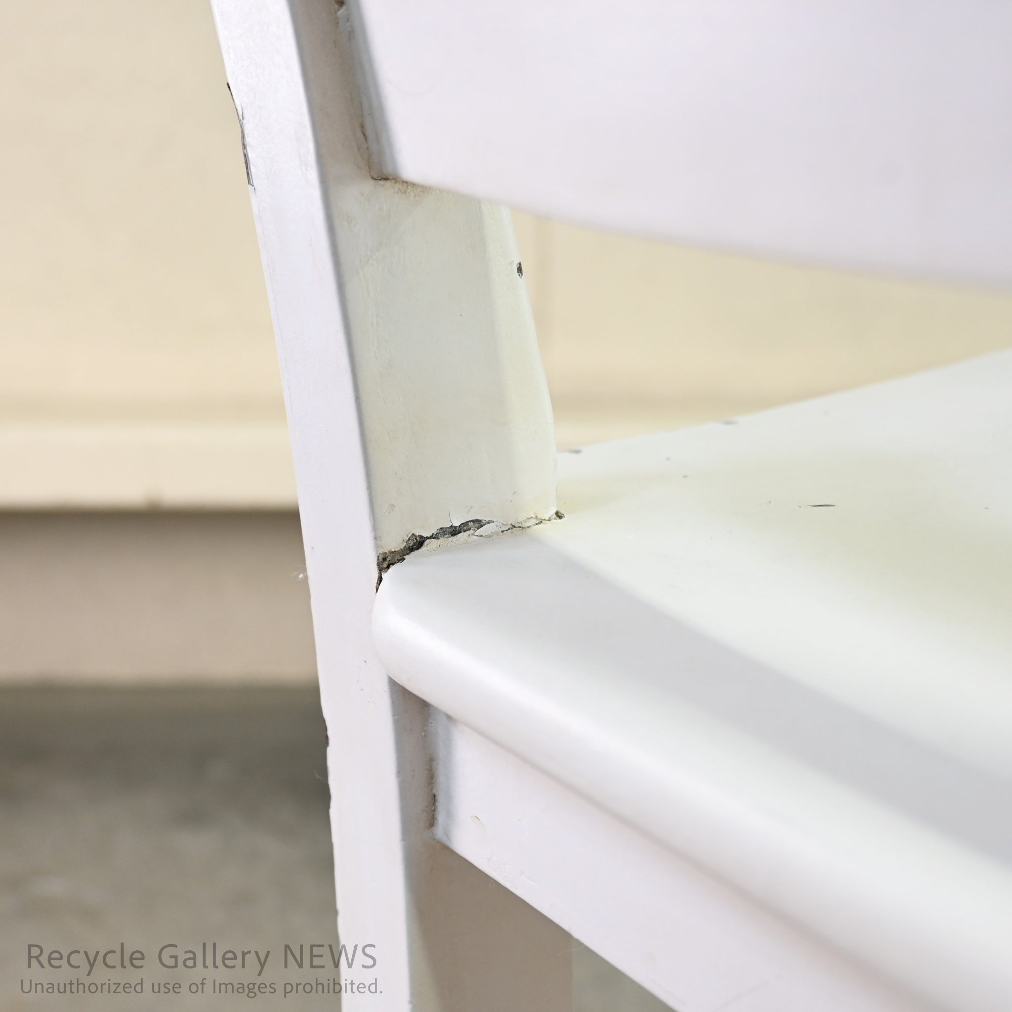 Vintage Foldable Library Step Chair White / ヴィンテージ 折りたたみ ライブラリー ステップ チェア 白