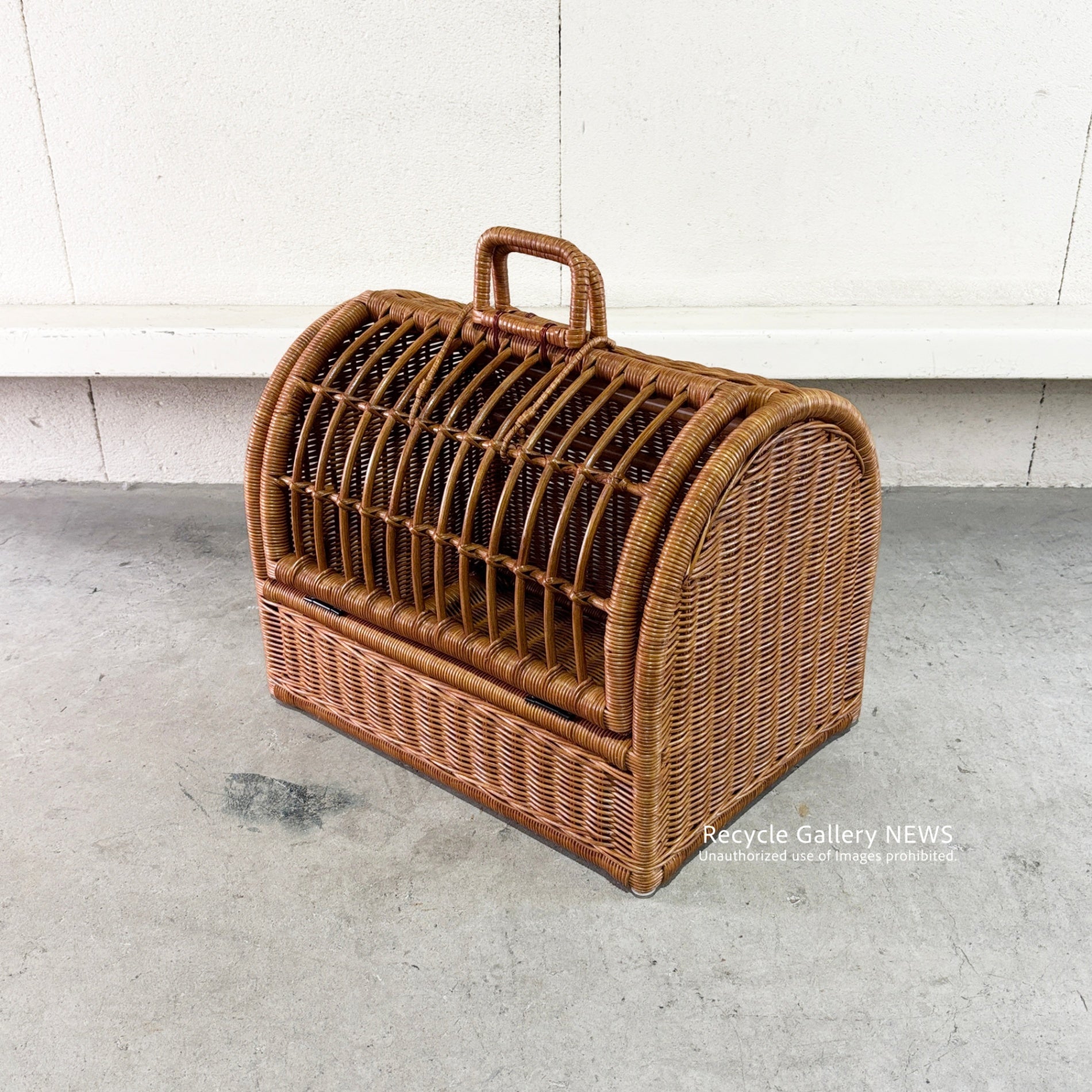Rattan Pet Carrier Pet Cage Basket / 籐 ラタン ペットキャリー ペットケージ カゴ