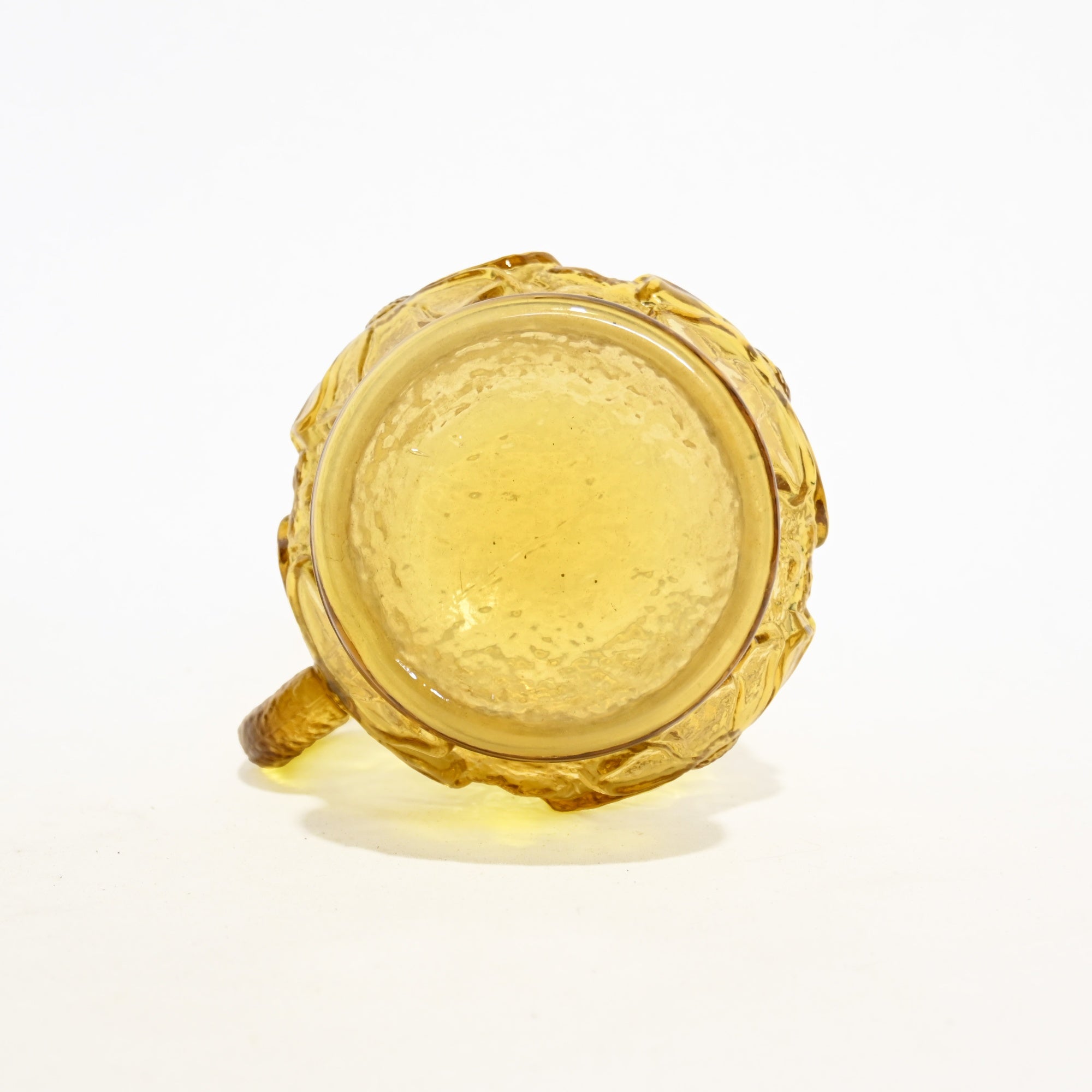 Amber Glass Flower Motif Pitcher Watering Can Vintage / アンバーガラス フラワーモチーフ ピッチャー 水差し じょうろ ヴィンテージ