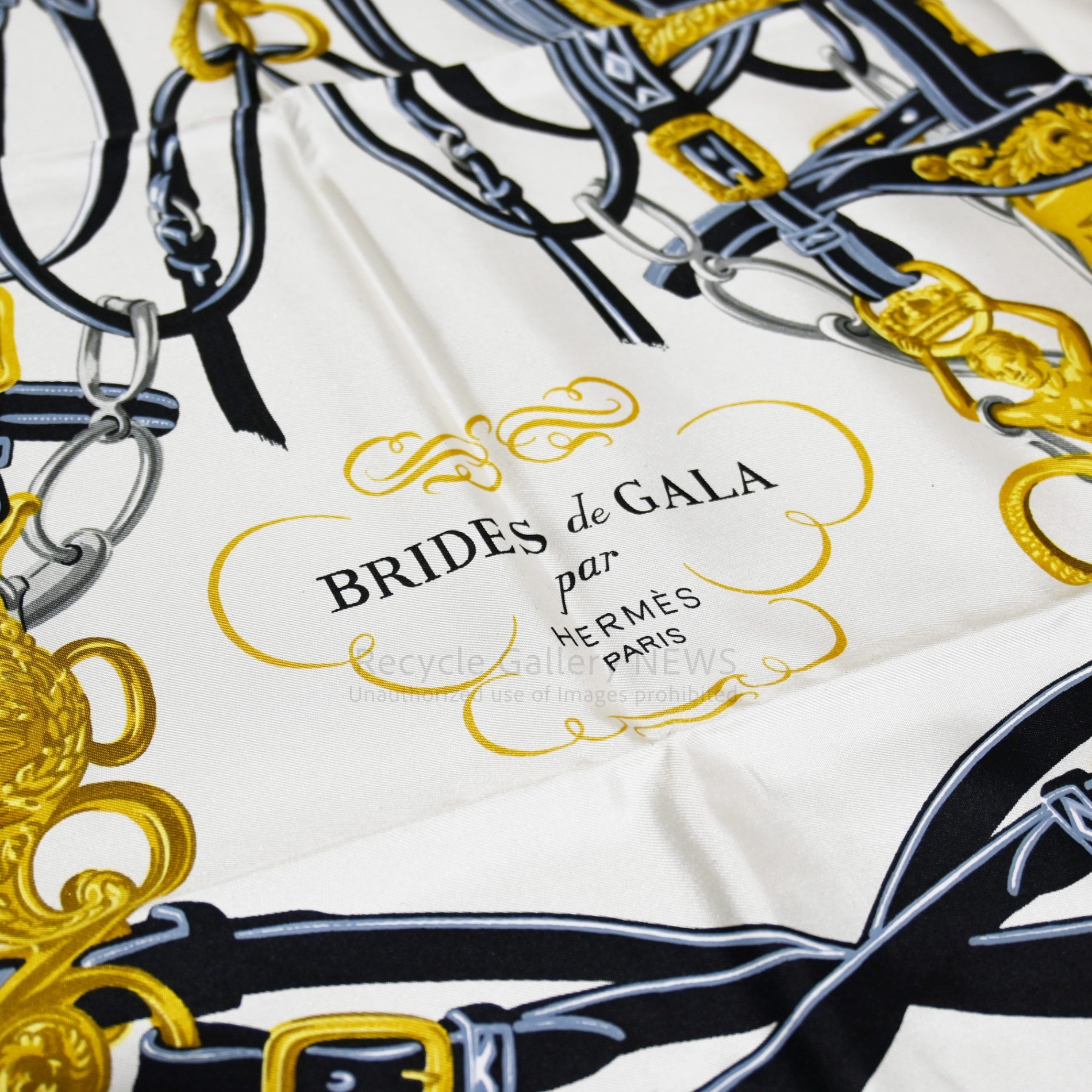 HERMES Carré 90 BRIDES de GALA Scarf 1990-2000s Unused Vintage / エルメス カレ90 ブリッド・ドゥ・ガラ スカーフ 1990〜2000年代当時物 未使用・新古品 ヴィンテージ