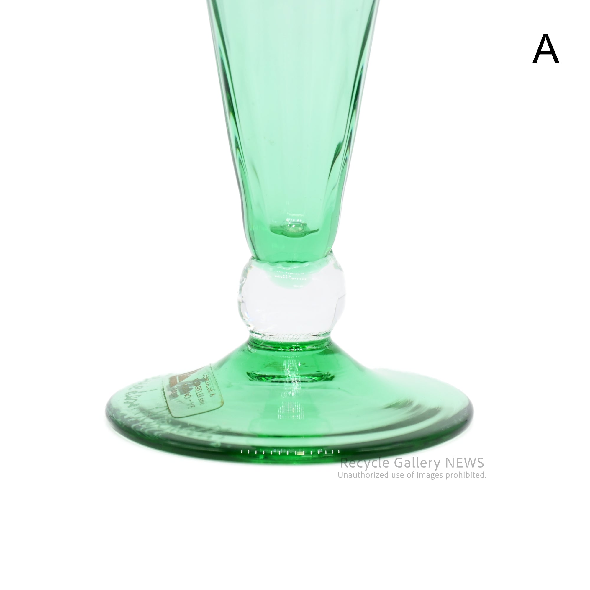 Cenedese & Albarelli Murano glass Light green 2-Size Venetian glass Italian vintage / チェネデーゼ＆アルバレッリ ムラーノガラス 薄緑グラス ヴェネチアングラス イタリアンヴィンテージ