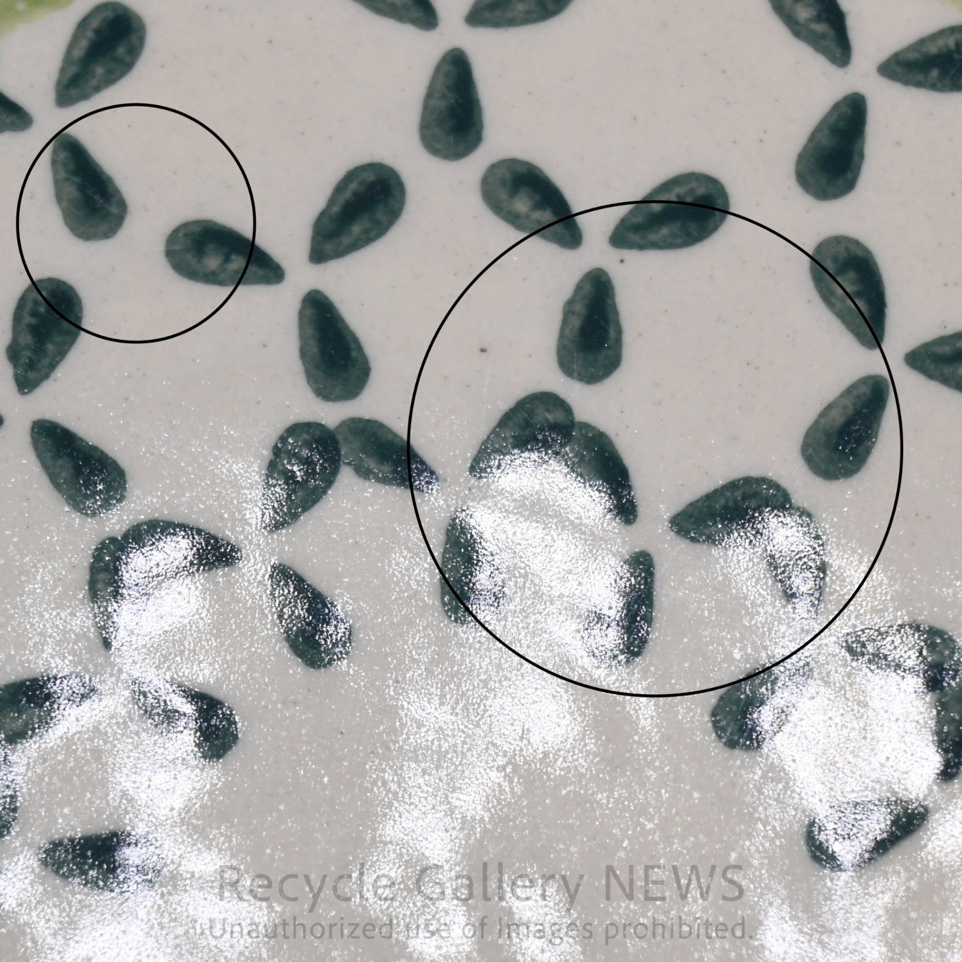 WIZA Handmade Bolesławiec Polish Pottery Floral Plate Blue Green / ウィザ社 ポーリッシュポタリー 皿 プレート 青 緑 花柄 ハンドメイド ポーランド陶器