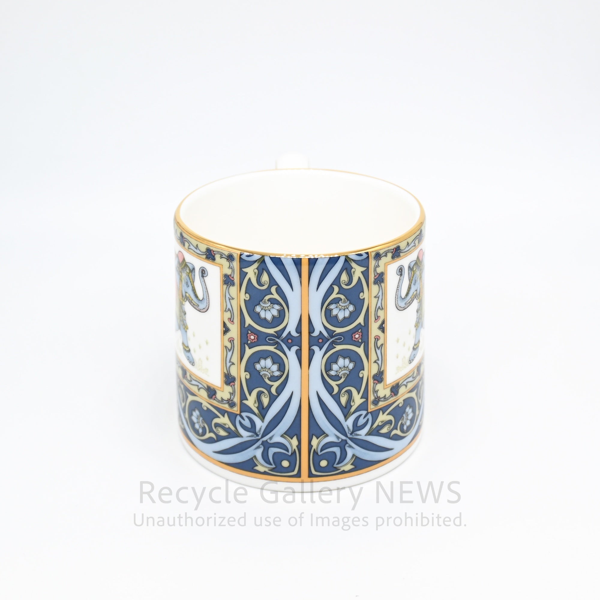 WEDGWOOD "BLUE ELEPHANT" Mug Cup Oriental Design Bone China Collectible Piece / ウェッジウッド ブルーエレファント マグカップ 廃盤品 象モチーフ ボーンチャイナ オリエンタルデザイン