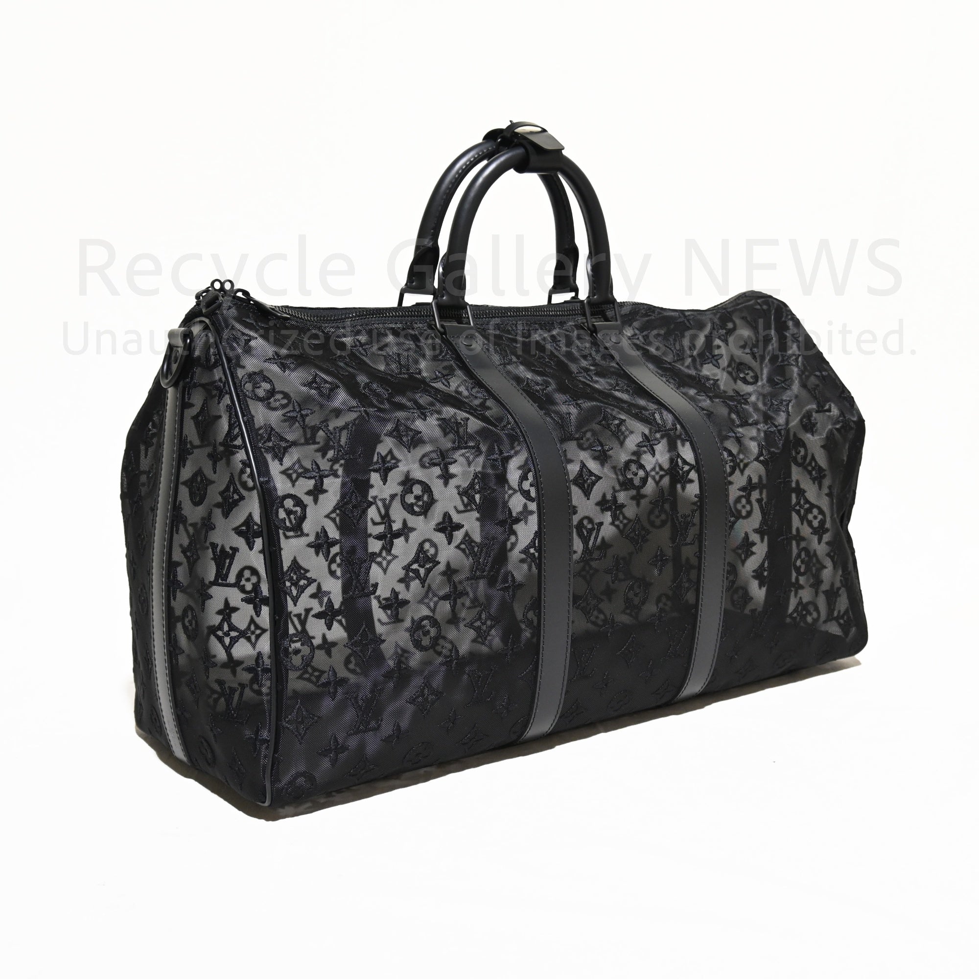 LOUIS VUITTON 2019 AW Virgil Abloh M53971 Monogram Mesh and Leather Boston Bag Keepall Bandouliere 50 / ルイ・ヴィトン ヴァージル・アブロー モノグラム メッシュ・レザー ボストンバッグ キーポル バンドリエール50