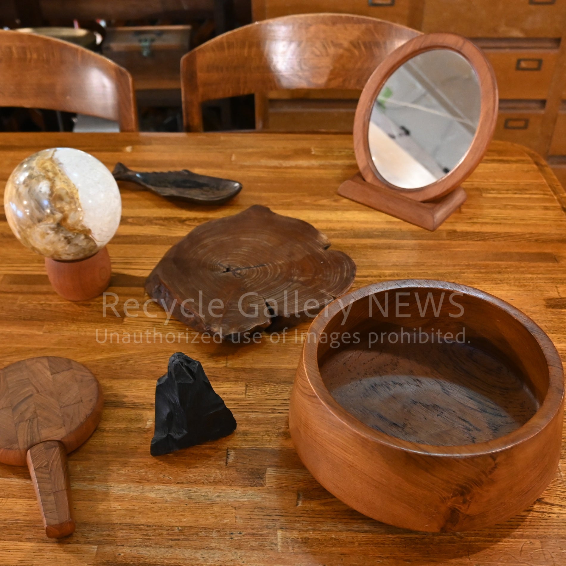 Teakwood Salad Bowl Tray Brown / チークウッド サラダボウル 小物入れ ブラウン