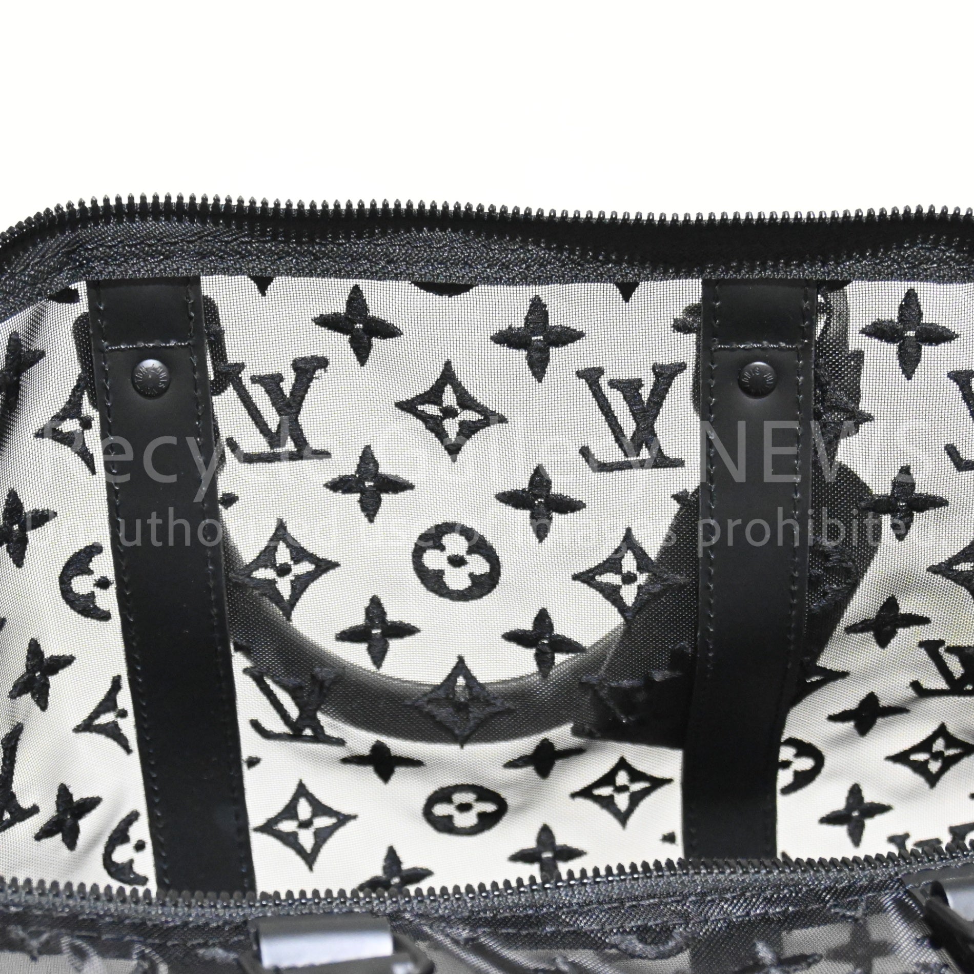 LOUIS VUITTON 2019 AW Virgil Abloh M53971 Monogram Mesh and Leather Boston Bag Keepall Bandouliere 50 / ルイ・ヴィトン ヴァージル・アブロー モノグラム メッシュ・レザー ボストンバッグ キーポル バンドリエール50