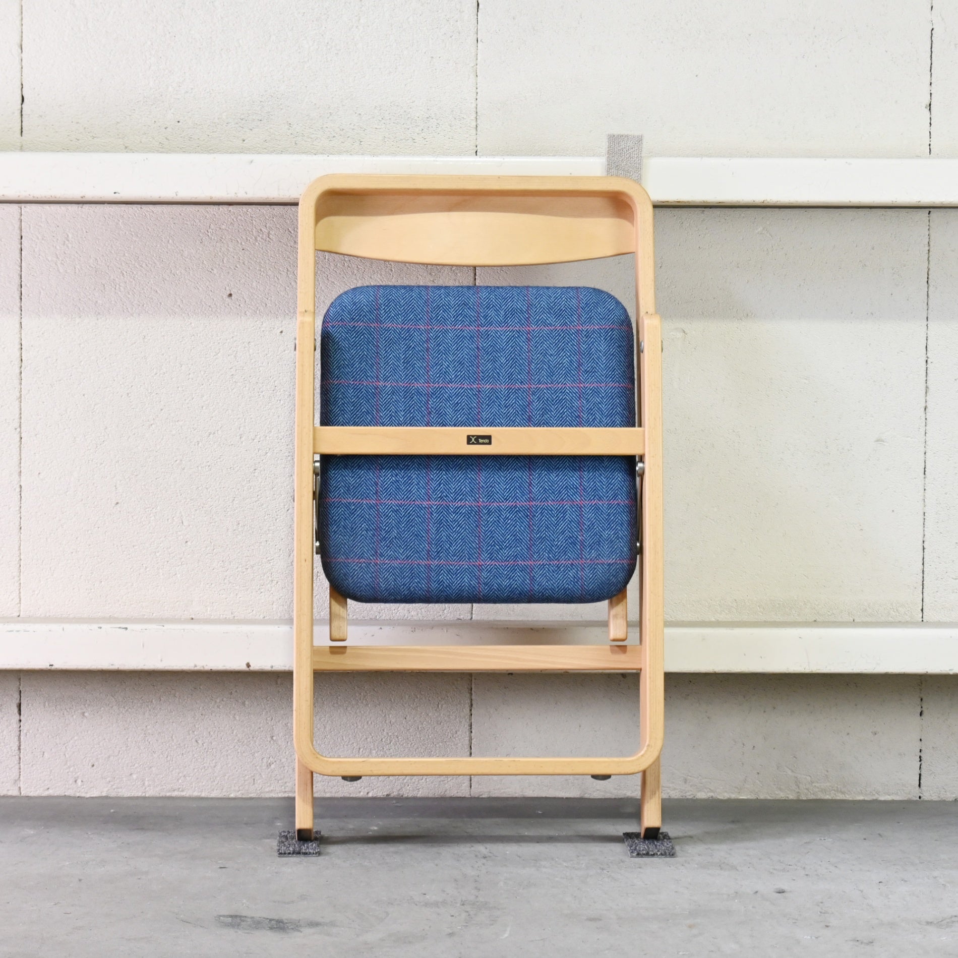 Tendo Folding chair T-3229WB-NT Japan Molded plywood / 天童木工 フォールディングチェア 折りたたみ椅子 廃盤シート張地布 日本 成形合板 木材