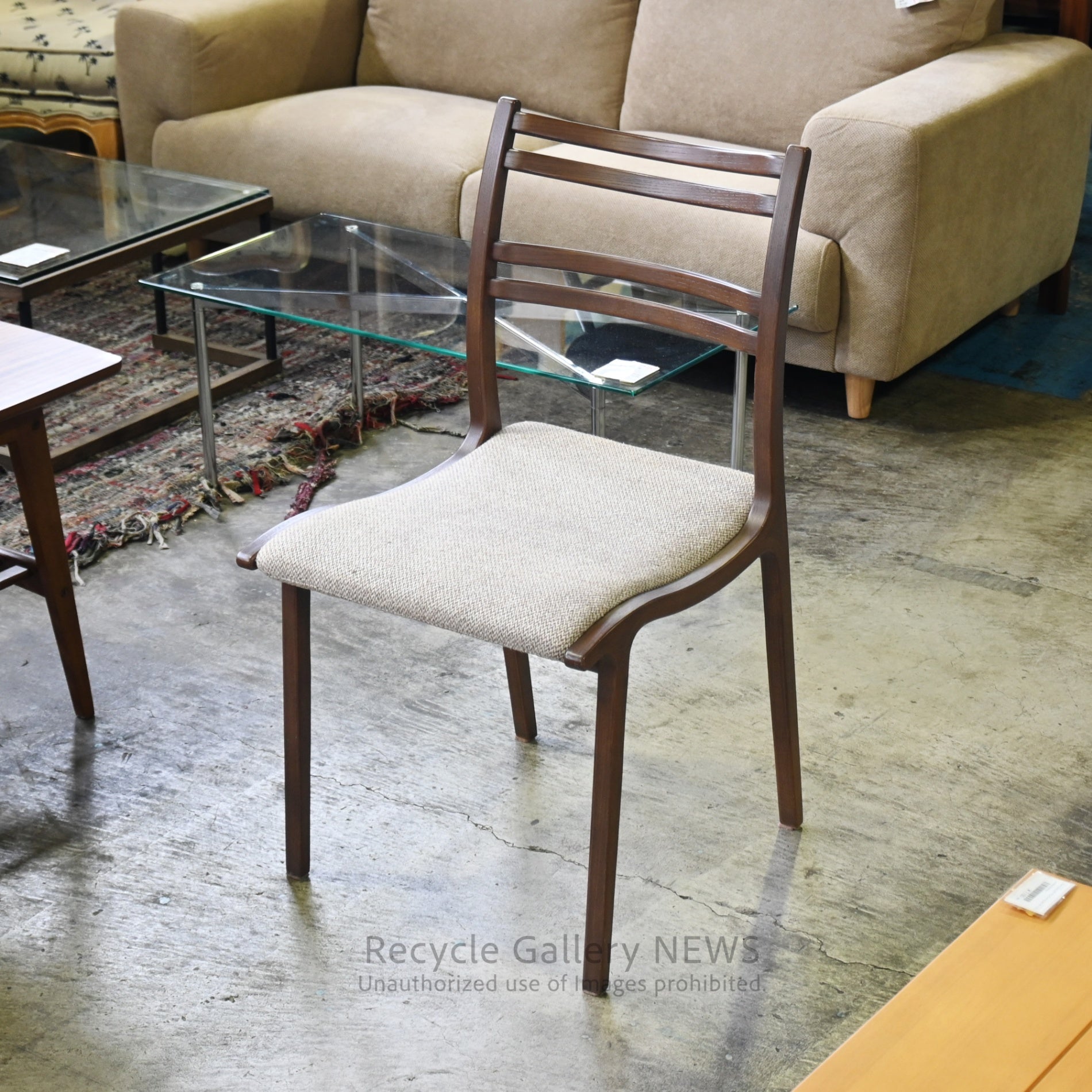 Fuji Furniture Wooden Armless Chair "Calm" Japan Scandinavian Style / 冨士ファニチア アームレスチェア カーム 日本 北欧 木製