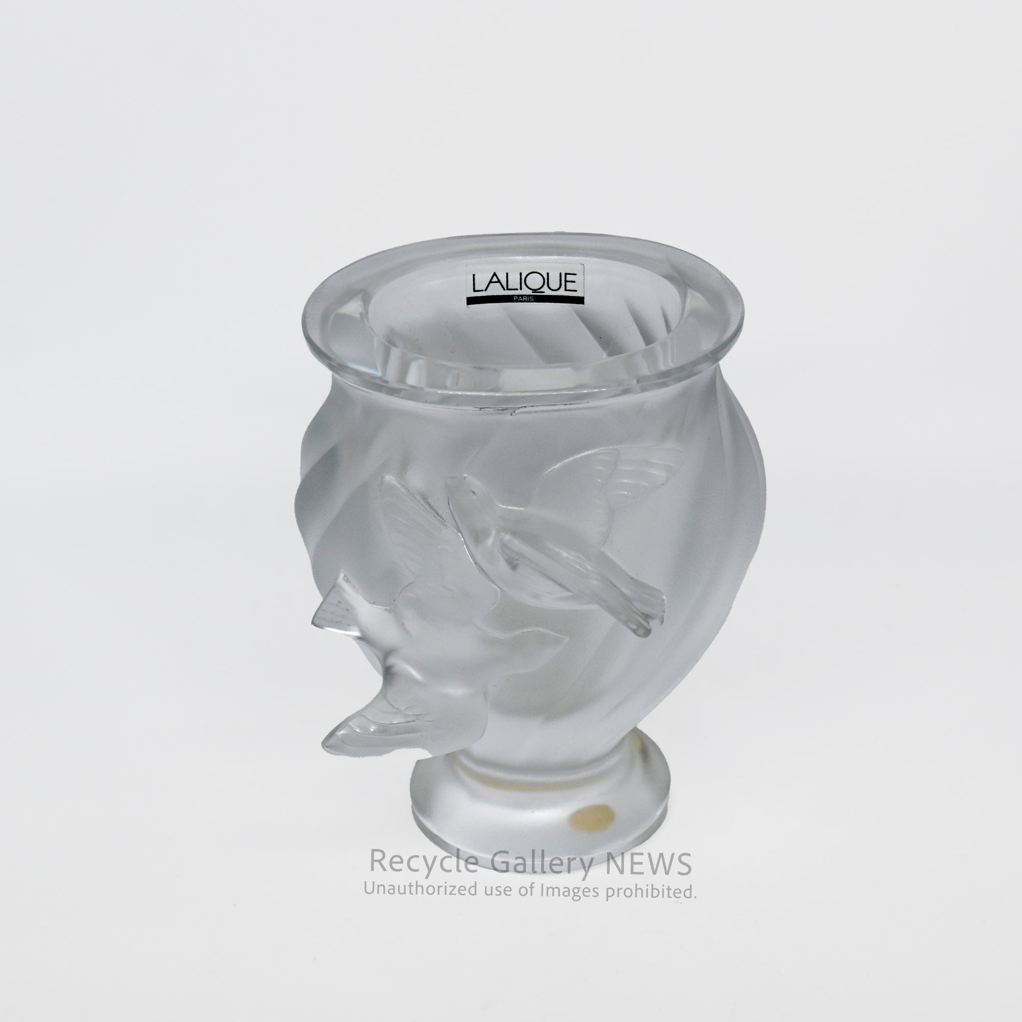 French Crystal Glass [LALIQUE ROSINE VASE] 50’s "Sculpture of Light" Artisan Craftsmanship / ラリック ロジーヌ ベース 50年代  フランス クリスタルガラス 光の彫刻 職人技