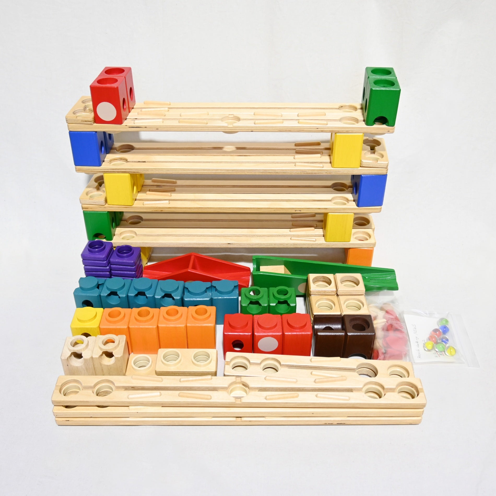 BorneLund Quadrilla Building Blocks Roll a ball Educational Toy Discontinued product / ボーネルンド クアドリラ レールセット 廃盤品 積み木 ビー玉転がし 知育玩具