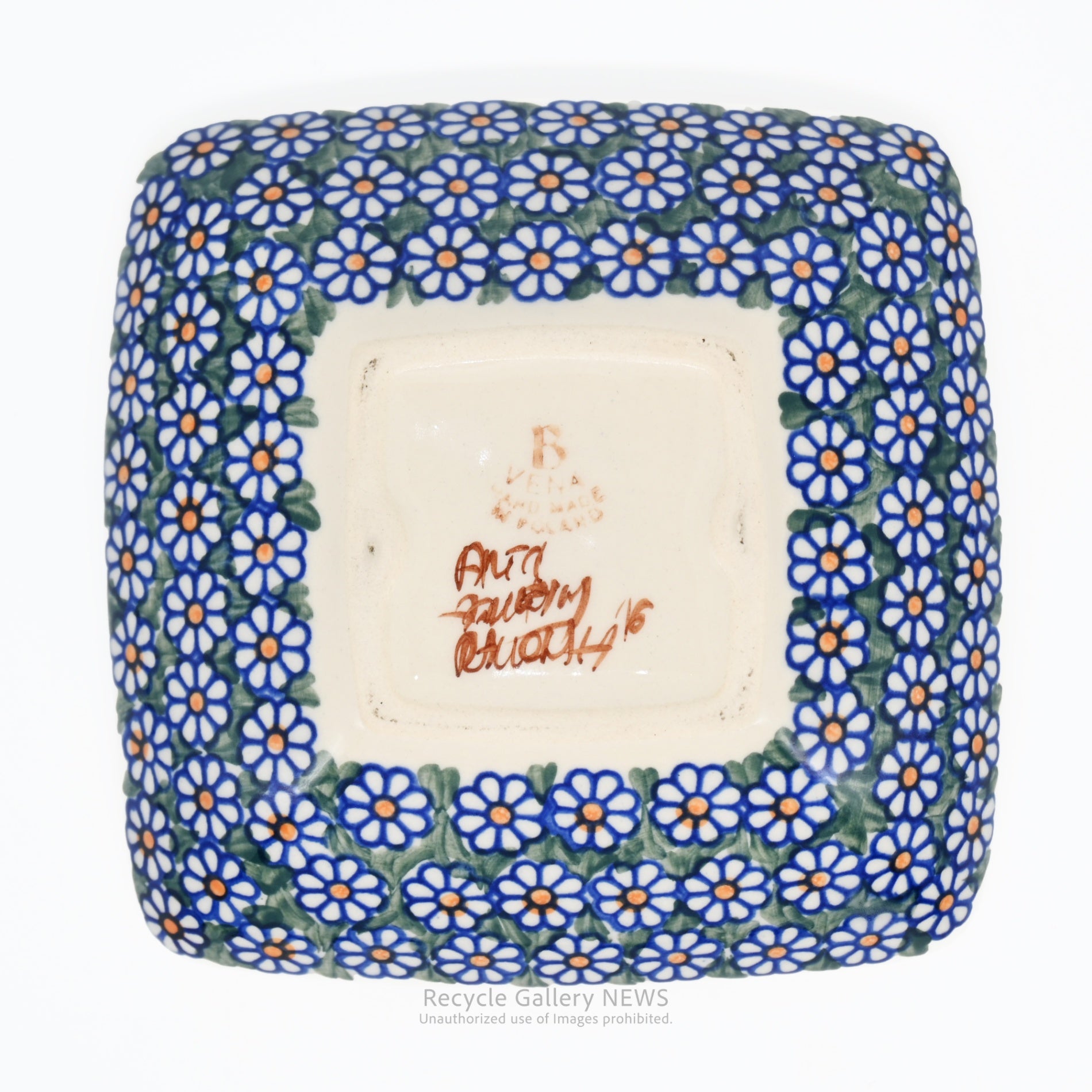 VENA Polish Floral Square Bowl Eastern European Tableware / ヴェナ ポーランド 花柄 スクエアボウル  東欧 テーブルウェア