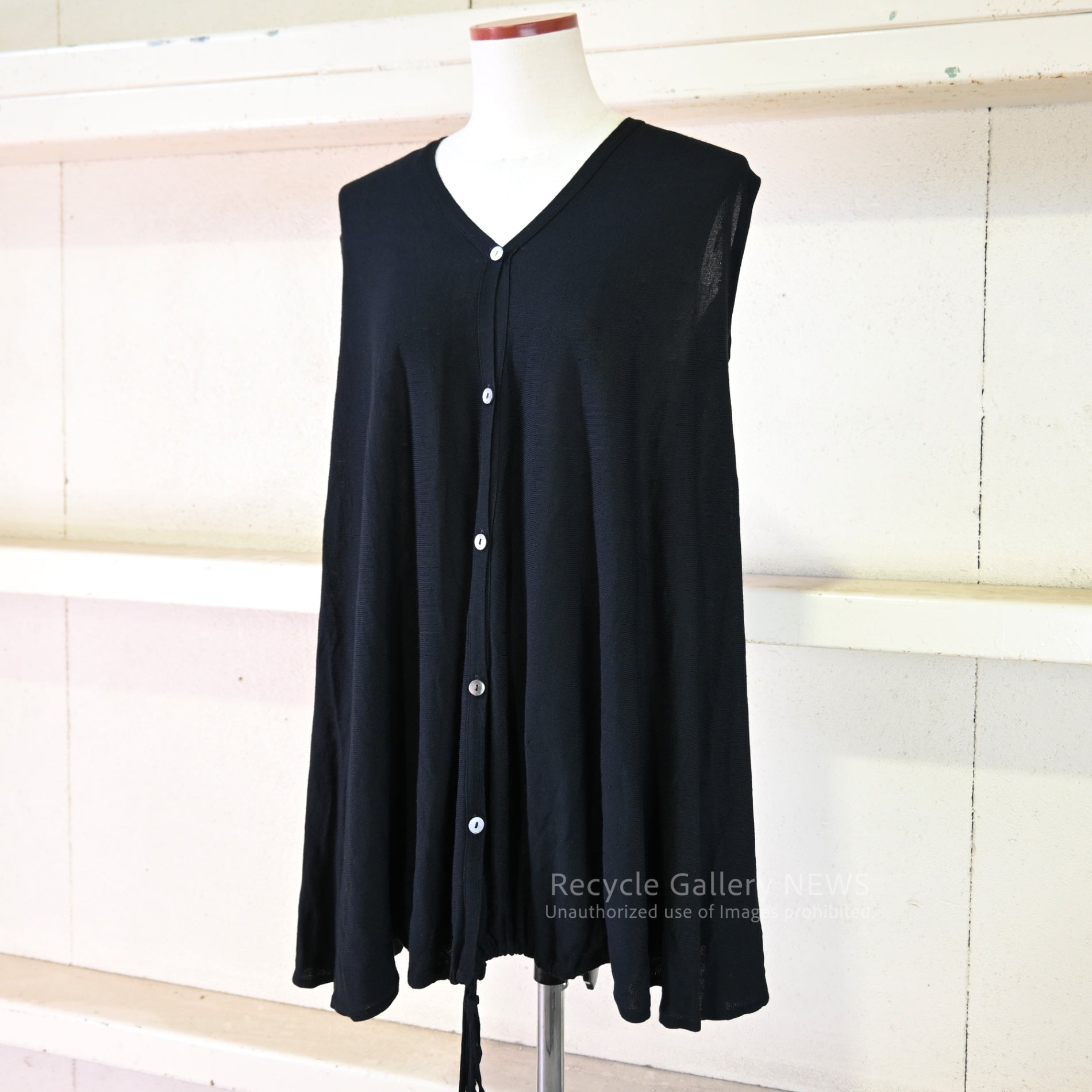 Maison Martin Margiela Silk rayon knit long vest size S Black MMM 