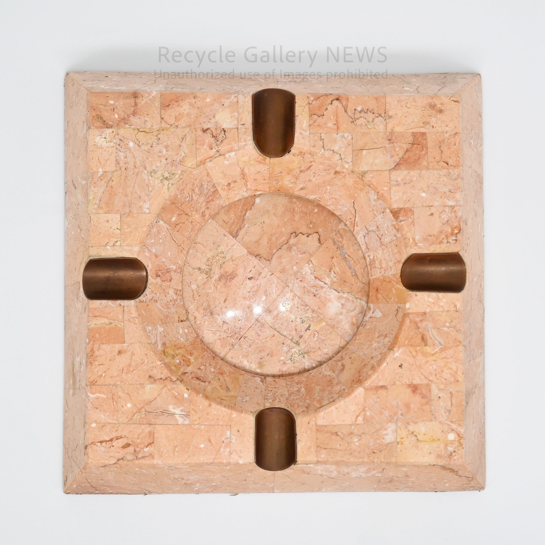 Pink Marble Look Stone Texture Ash Tray Square Mid-Century Modern / 大理石調 アッシュトレイ 灰皿 スクエアフォルム モダンインテリア ミッドセンチュリー ピンク マーブル