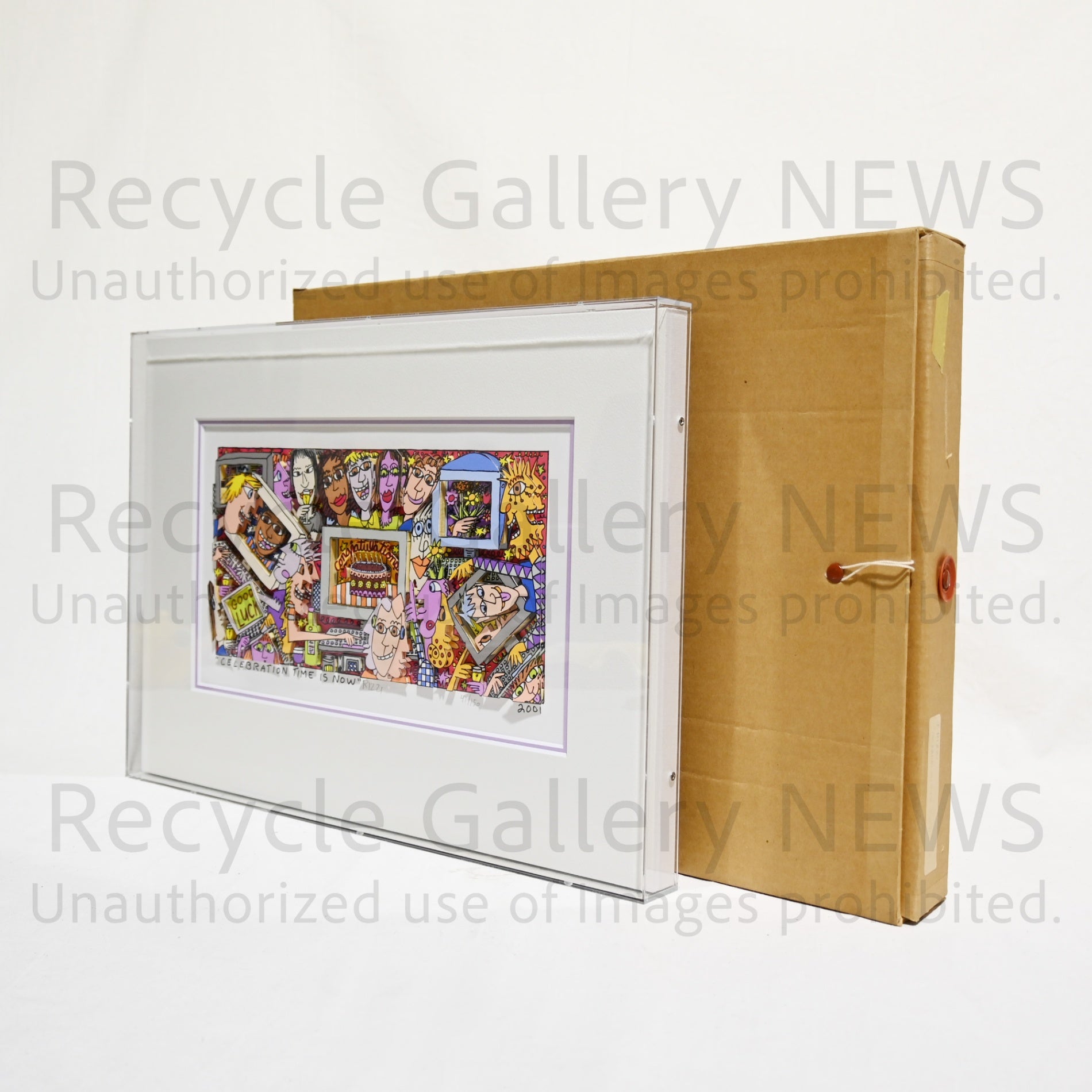 James Rizzi CELEBRATION TIME IS NOW 2001's Silk-screen 3D Urban Primitive Modern Art / ジェームス・リジィ セレブレーションタイム・イズ・ナウ 2001年 シルクスクリーン 現代アート