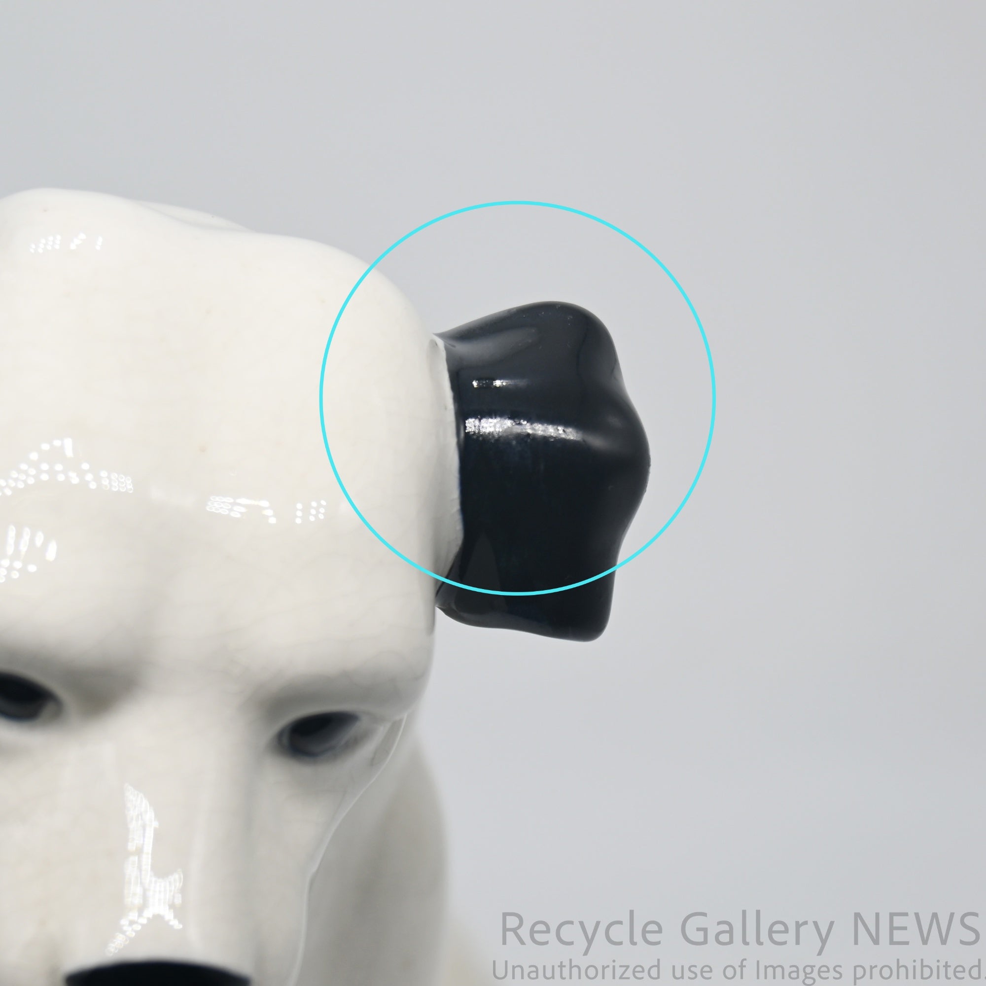 His Master's Voice "Nipper" Vintage Ceramic Dog Figurine Ornament Victor White / 『主人の声』ビクター犬 ニッパー 陶器フィギュリン オブジェ 犬の置物 オーディオ レトロ 白