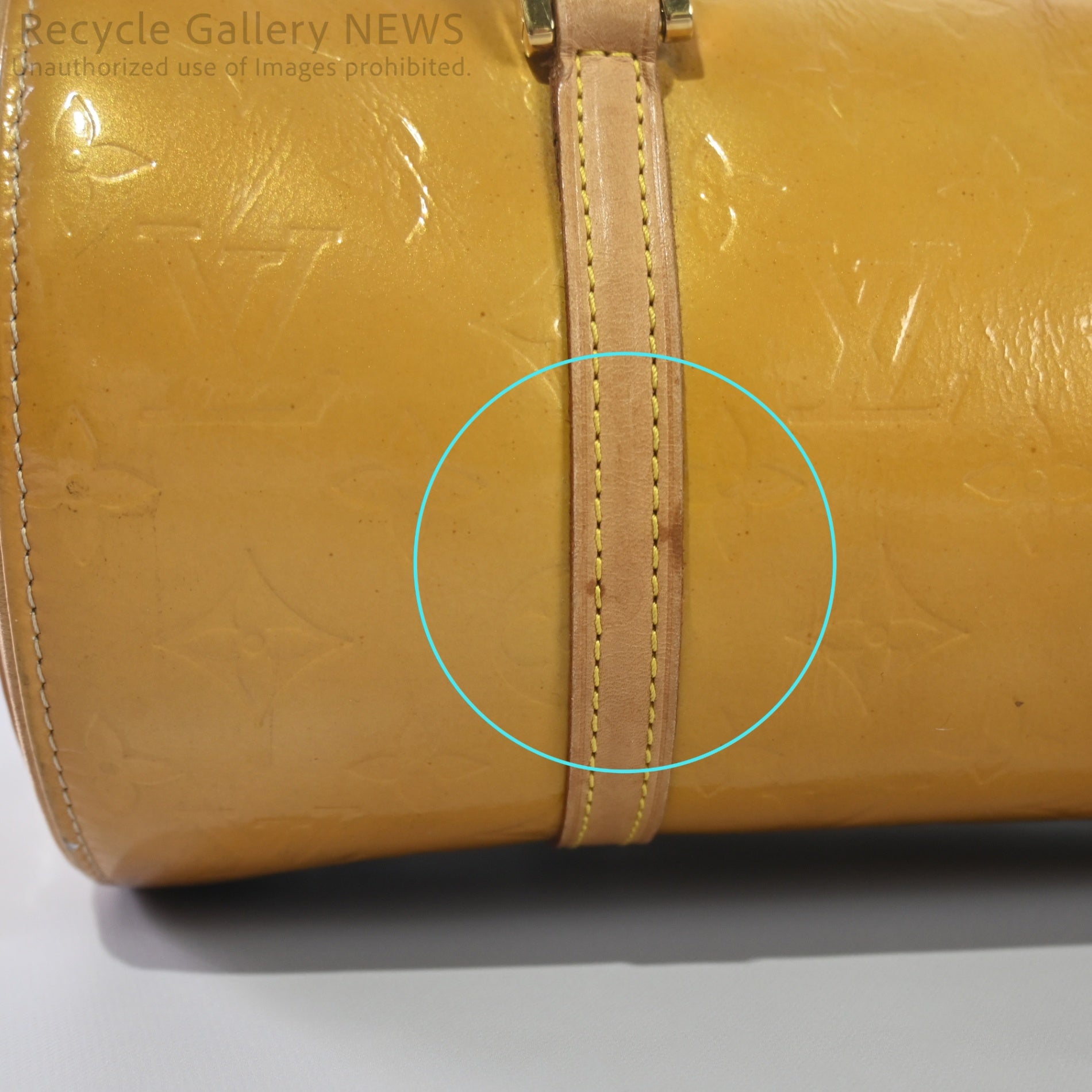 Louis Vuitton Vernis Bedford Barrel Hand Bag Patent Leather Yellow Monogram / ルイヴィトン ヴェルニ ベッドフォード イエロー エナメル バレル ハンドバッグ モノグラム