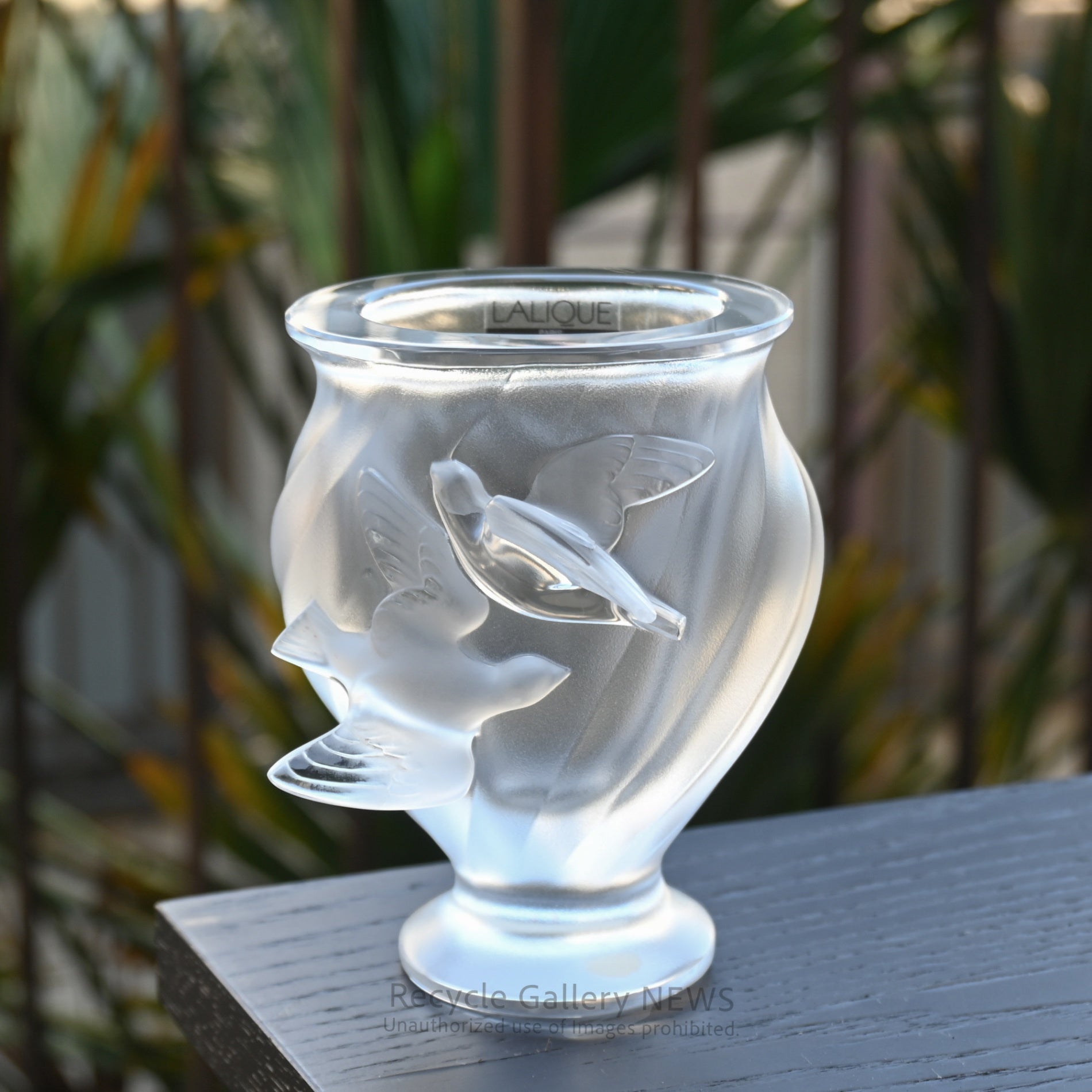 French Crystal Glass [LALIQUE ROSINE VASE] 50’s "Sculpture of Light" Artisan Craftsmanship / ラリック ロジーヌ ベース 50年代  フランス クリスタルガラス 光の彫刻 職人技