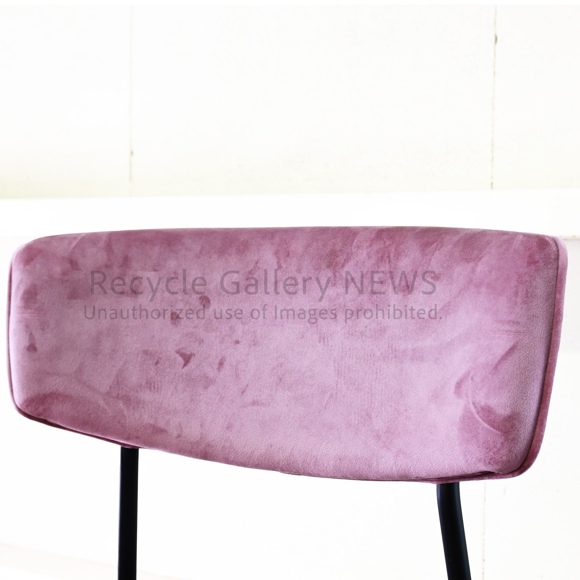 Calligaris Fifties Dining Chair Black Rose Pink-Velvet Italian Modern Furniture / カリガリス フィフティーズ ダイニングチェア ローズピンク ブラック ベルベット イタリア モダン家具